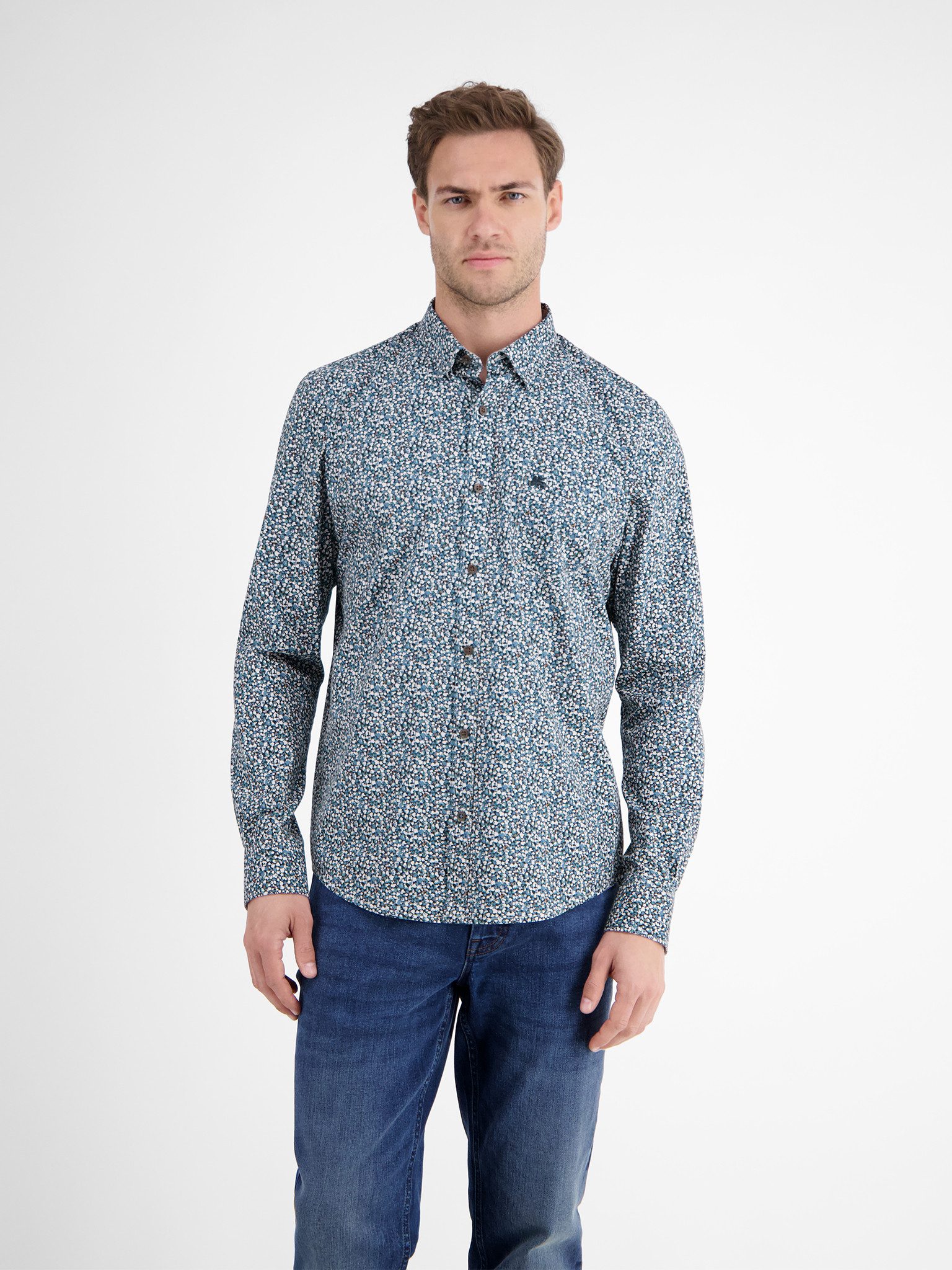 LERROS Langarmhemd mit All-Over Print