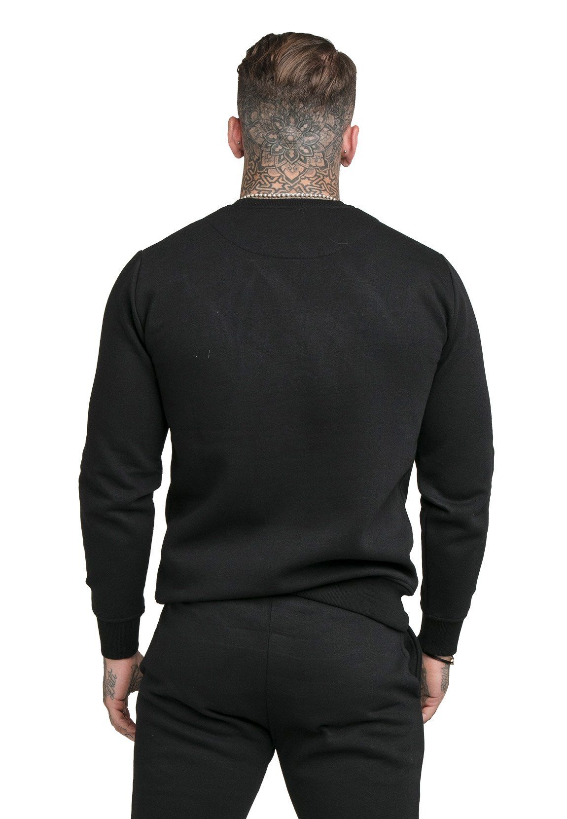 Herren SikSilk CREW Siksilk Black Sweater SWEATER SS-18905 Crewneck