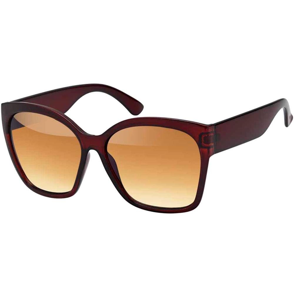 Linsen Retrosonnenbrille BEZLIT (1-St) mit polarisierten Sonnenbrille Damen Dunkelbraun Eyewear Polarisiert
