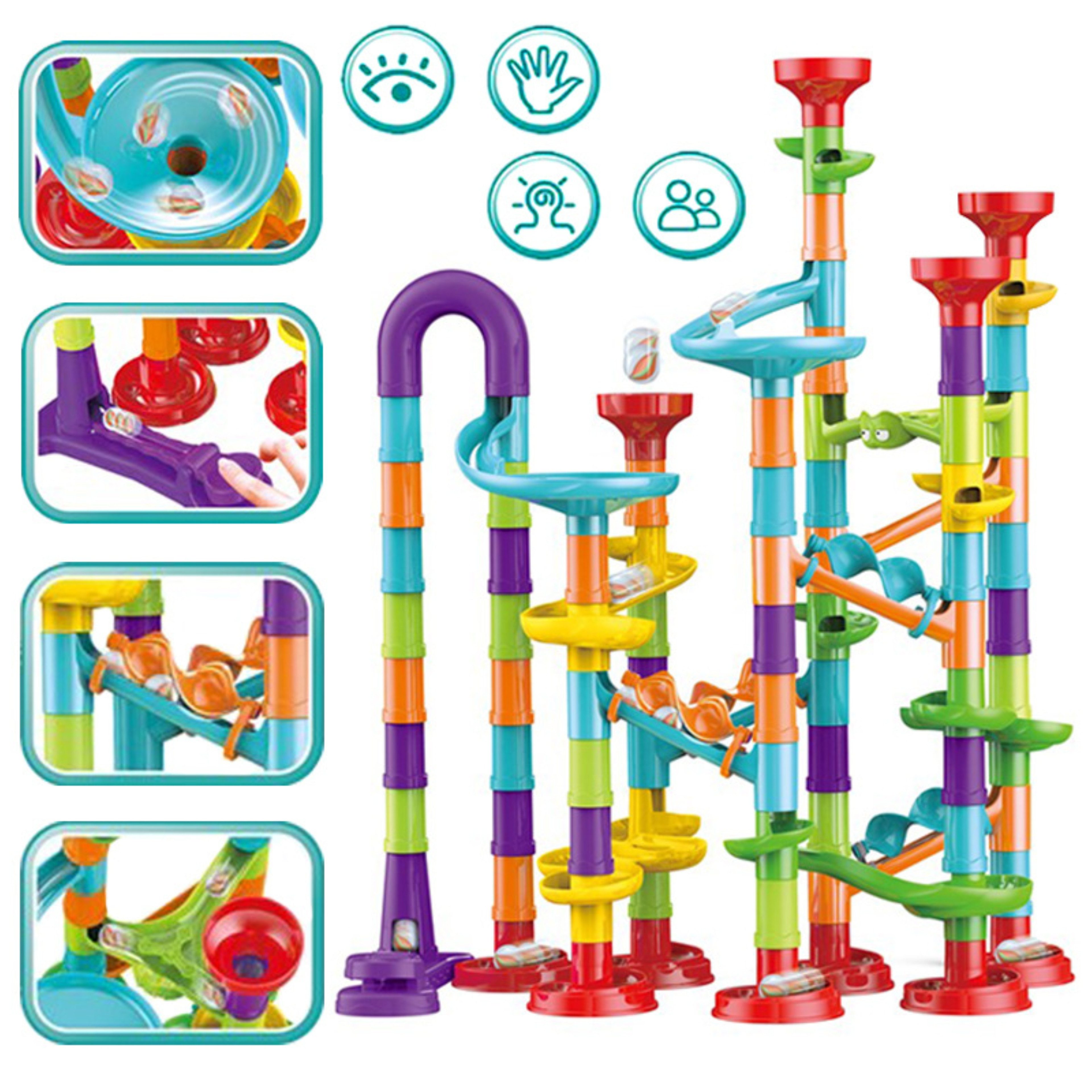 KRUZZEL Kugelbahn 3D Kugelbahn Rutsche Set Kinder Bauspielzeug 113 Elemente günstig online kaufen