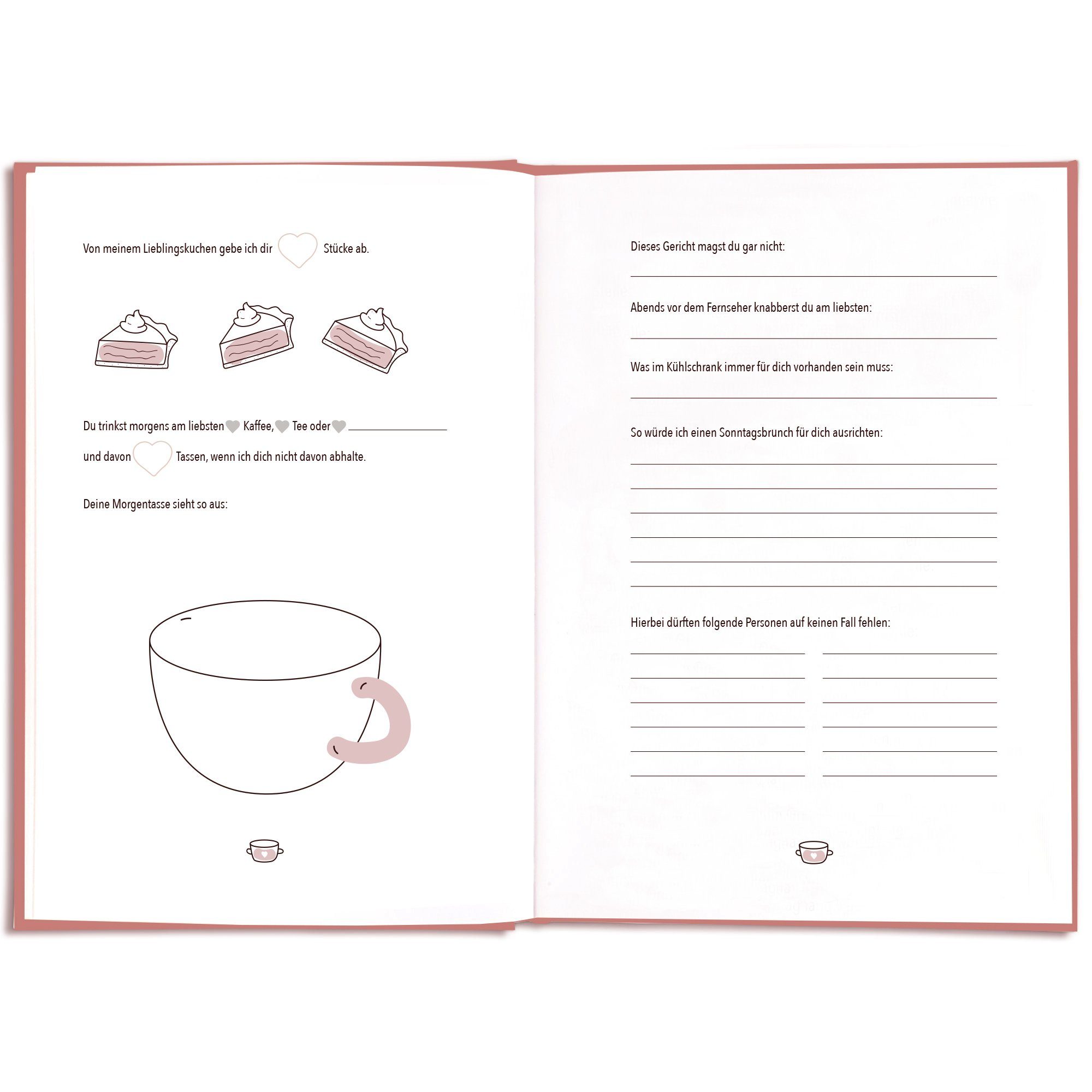 KISSES & Ausfüllen, zum Geschenk für Ihn, Sie & für für Notizbuch Geschenkidee Erinnerungsbuch CUPCAKES Pärchenbuch Paare,