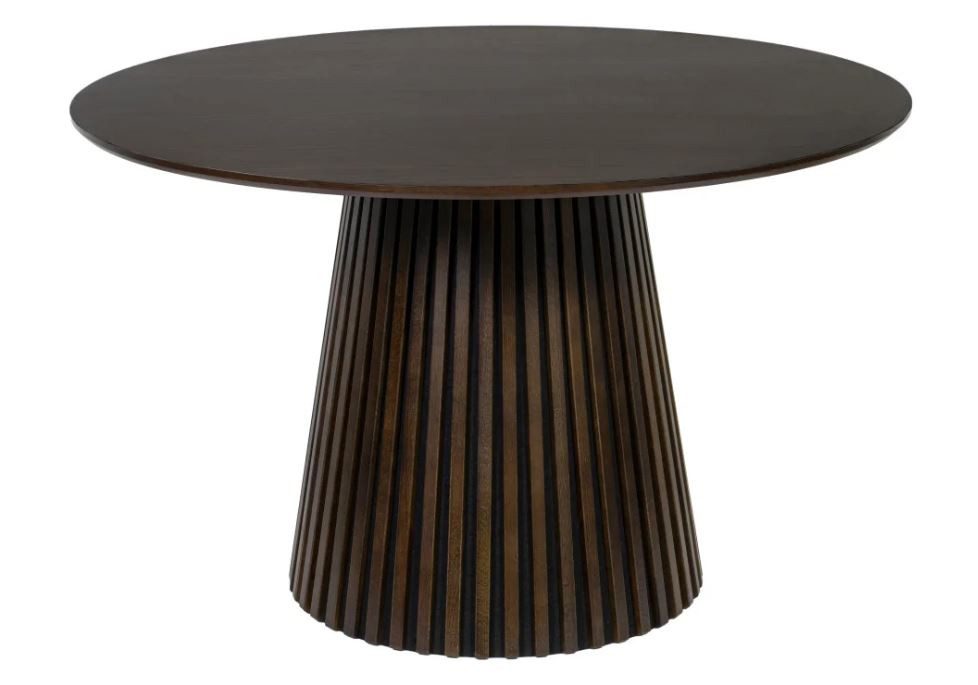 terrassana Esszimmer-Set Bari beige & Tisch smoked oak rund 120cm, (Komplett-Set)