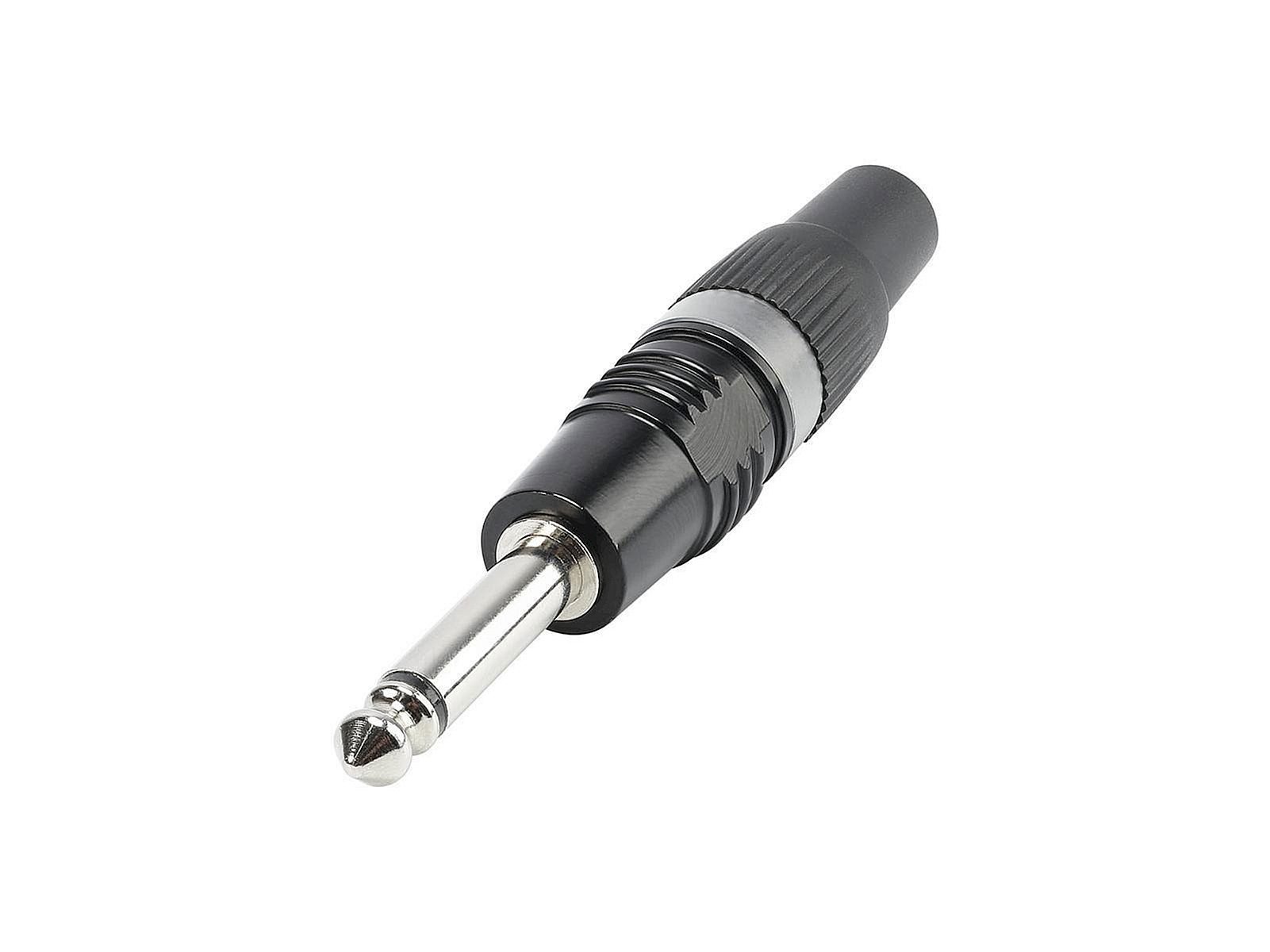 Hicon Klinkenstecker HICON Klinke (6,3mm) 2-pol Kappe: Kunststoff-Stecker, gerade, schwarz