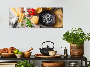 artissimo Glasbild Glasbild 80x30cm Bild aus Glas Küche Küchenbild Essen Pasta Italien, Essen und Trinken: Italienische Küche