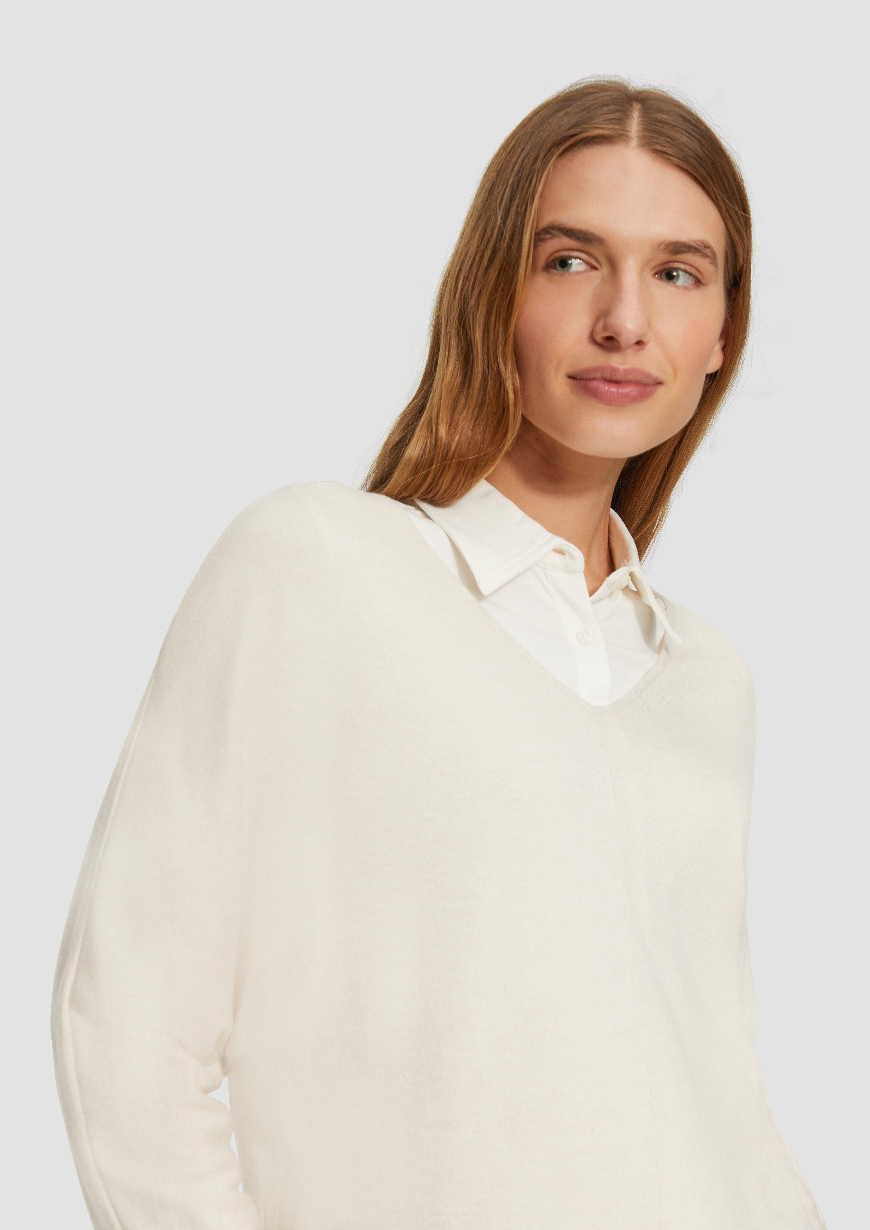 s.Oliver Langarmshirt Langarmshirt mit Fledermausärmeln und günstig online kaufen