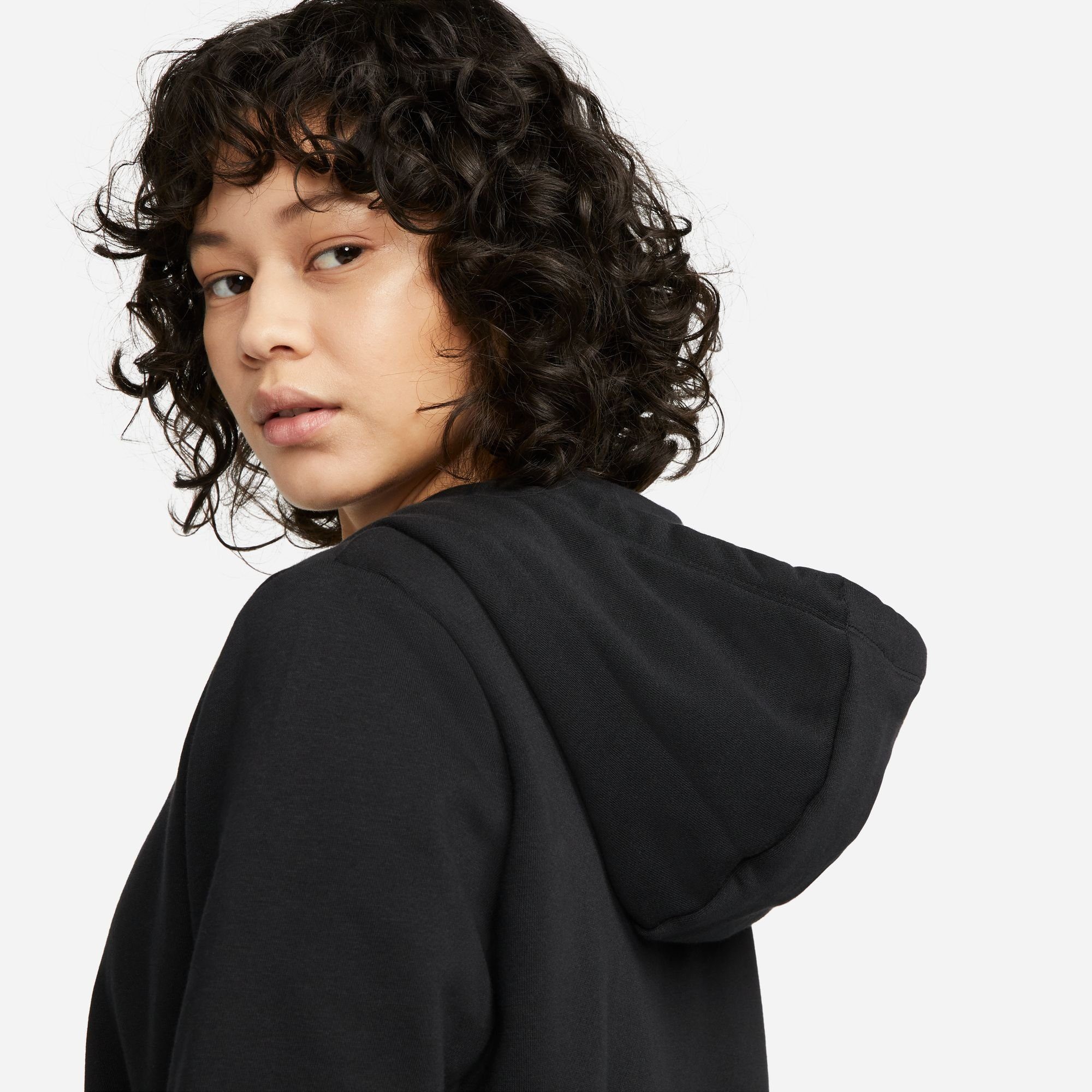 Nike Sportswear Kapuzensweatjacke BLACK/WHITE Full-Zip Club Fleece Women's Hoodie