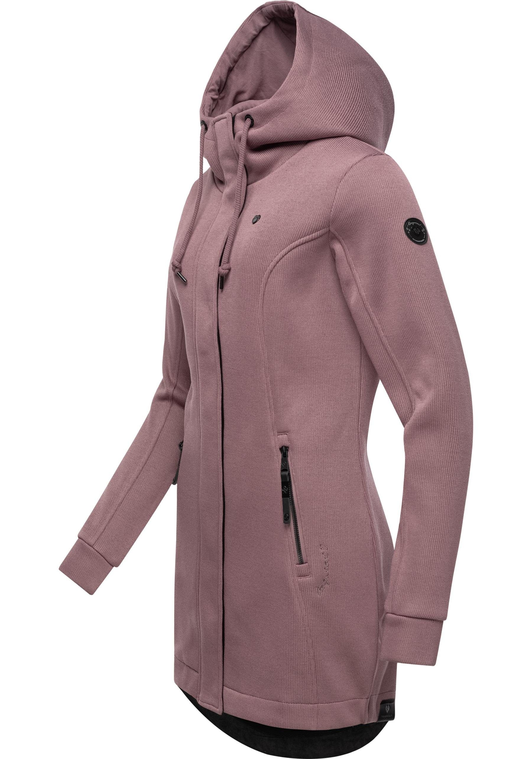 Ragwear Kapuzensweatjacke Letti Bonded Sportliche Kapuzenjacke in Feinstrick-Optik
