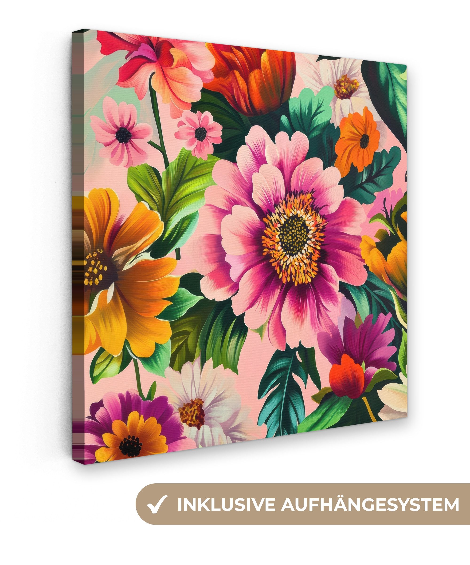 OneMillionCanvasses® Leinwandbild Blumen - Bunt - günstig online kaufen