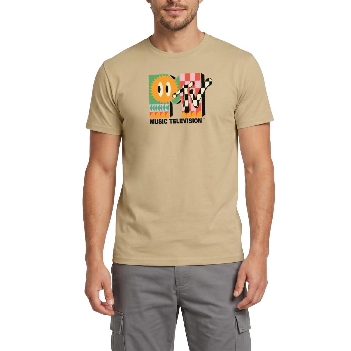 T-Shirt MTV Music Television Buntes Logo Mit Sonne Männer T-Shirt