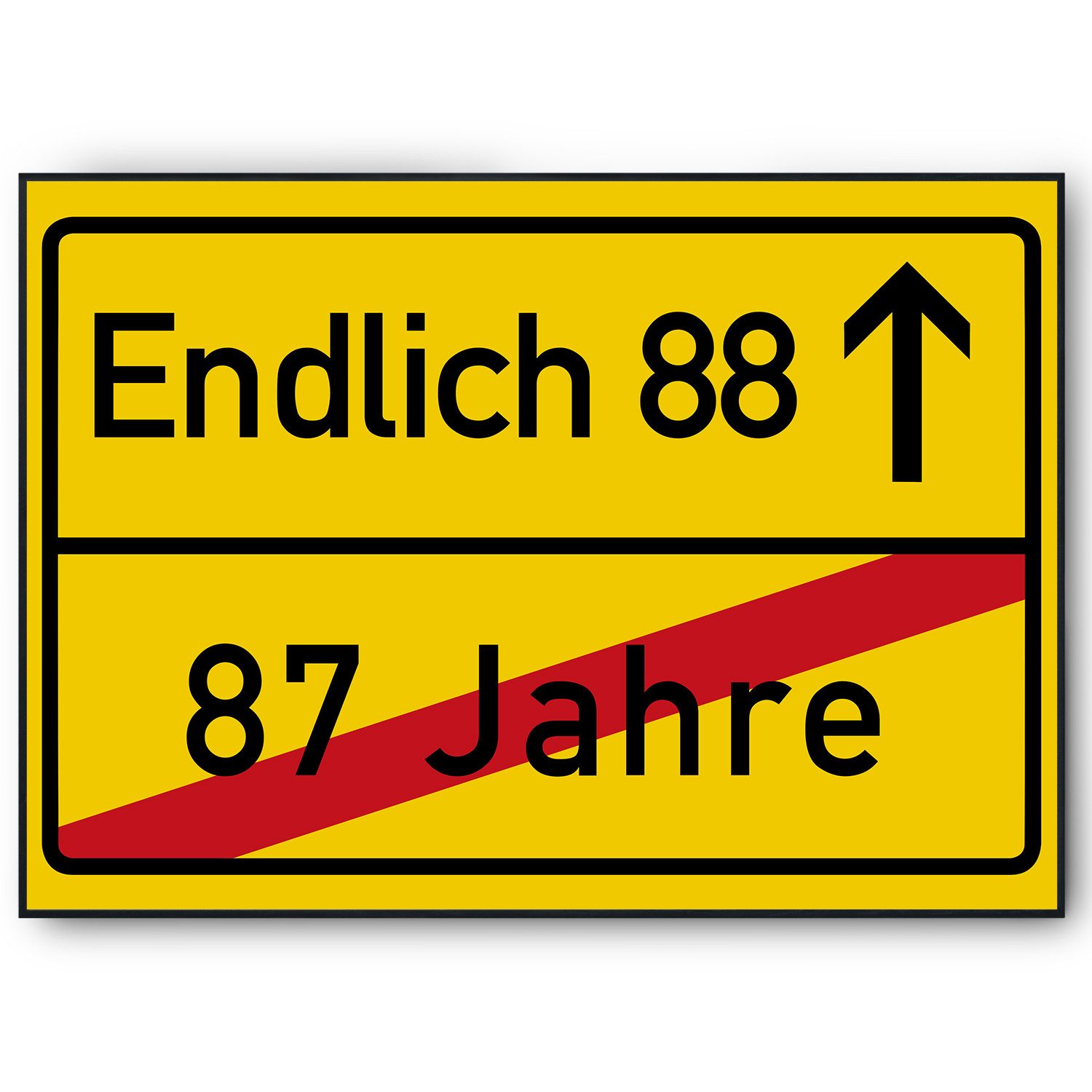 Tigerlino Poster Ortsschild Geburtstagskarte Mann Frau Geschenk zum Geburtstag lustig, Ortsschild aus Kartonpapier (kein Metall)