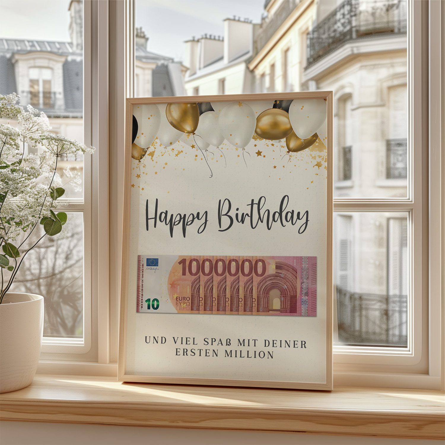Tigerlino Poster Geldgeschenk zum Geburtstag erste Million Lustiges Geburtstagsgeschenk – Bild 4 von 5