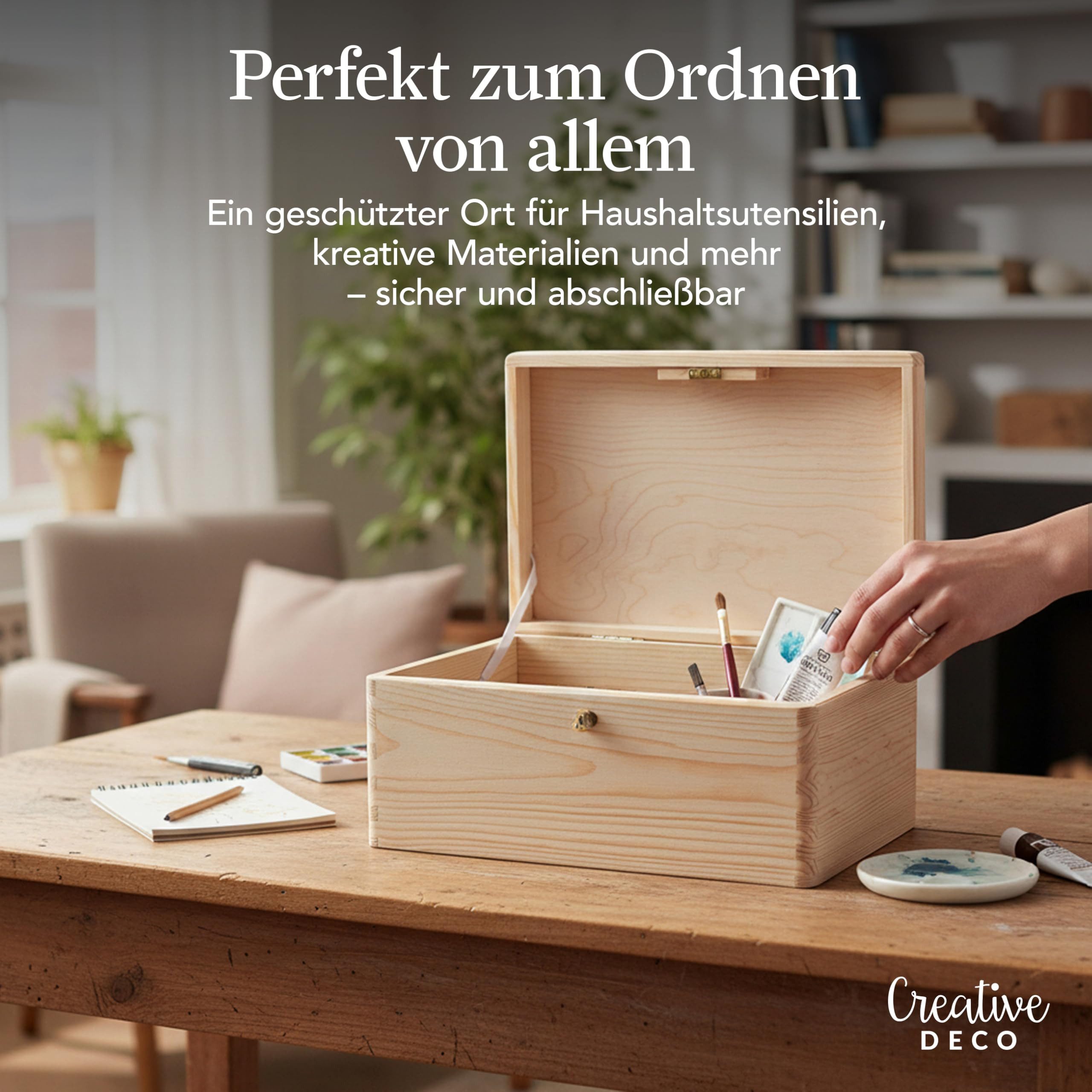 Creative Deco Aufbewahrungsbox mit Deckel und Schlüssel – Bild 4 von 5