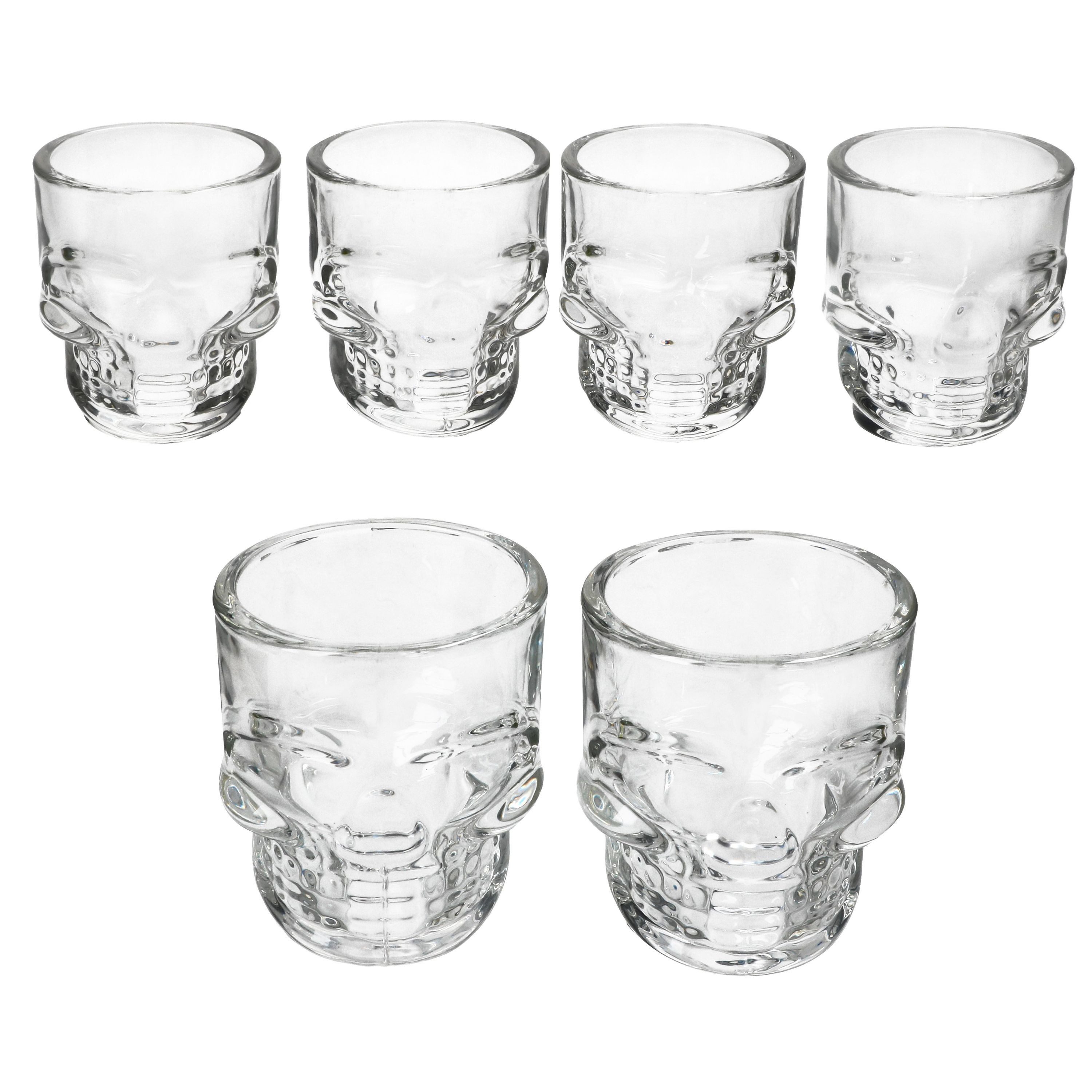 MamboCat Schnapsglas MamboCat 6x Totenkopf Schnapsgläser 5cl Shotgläser Likör Party Bar, Glas – Bild 2 von 5