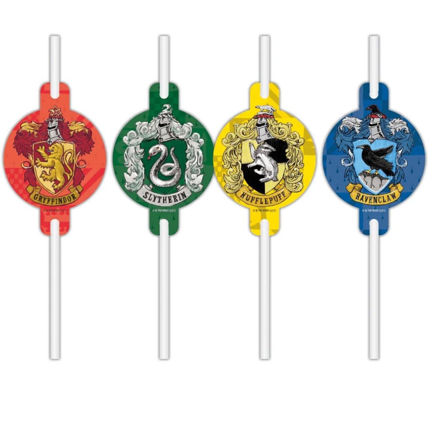 Procos Geschirr-Set Trinkhalme Harry Potter, 4 Stück FSC, Papier