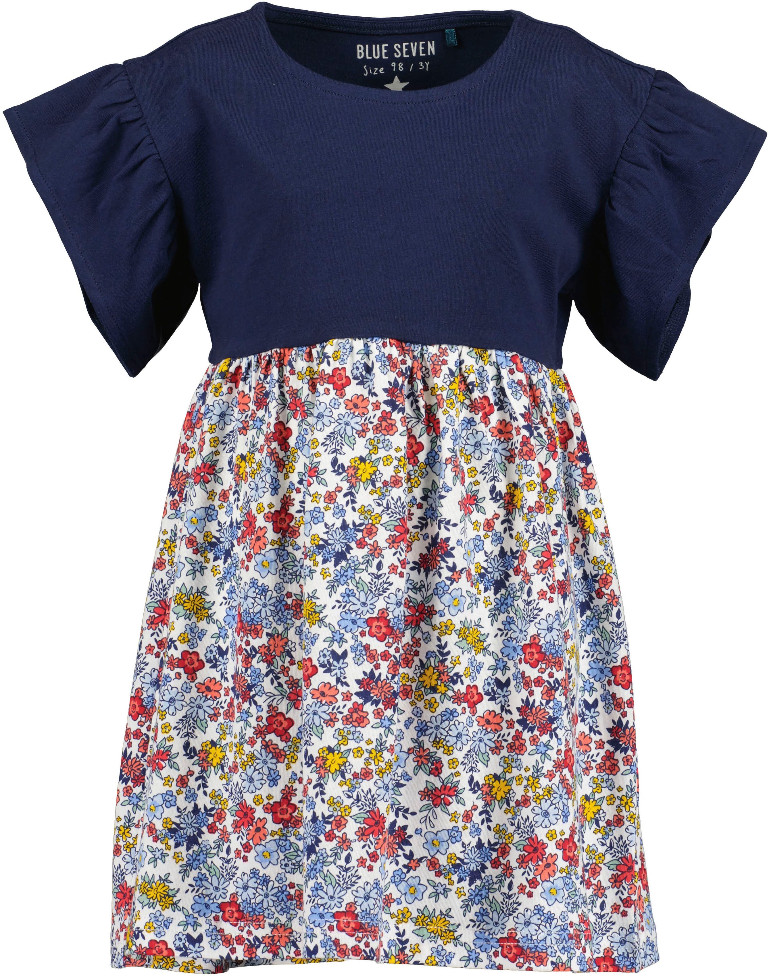 Blue Seven Sommerkleid (1-tlg) mit tollen Rüschen an den leicht überschnittenen Schultern