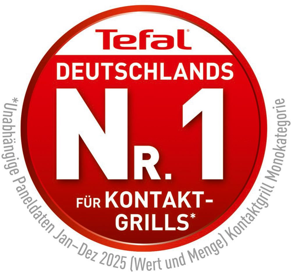 Tefal Kontaktgrill GC750D OptiGrill Elite, 2000 W, 12 Programme, intuitiver Sensor, Grillboost-Funktion, Rezeptbuch App