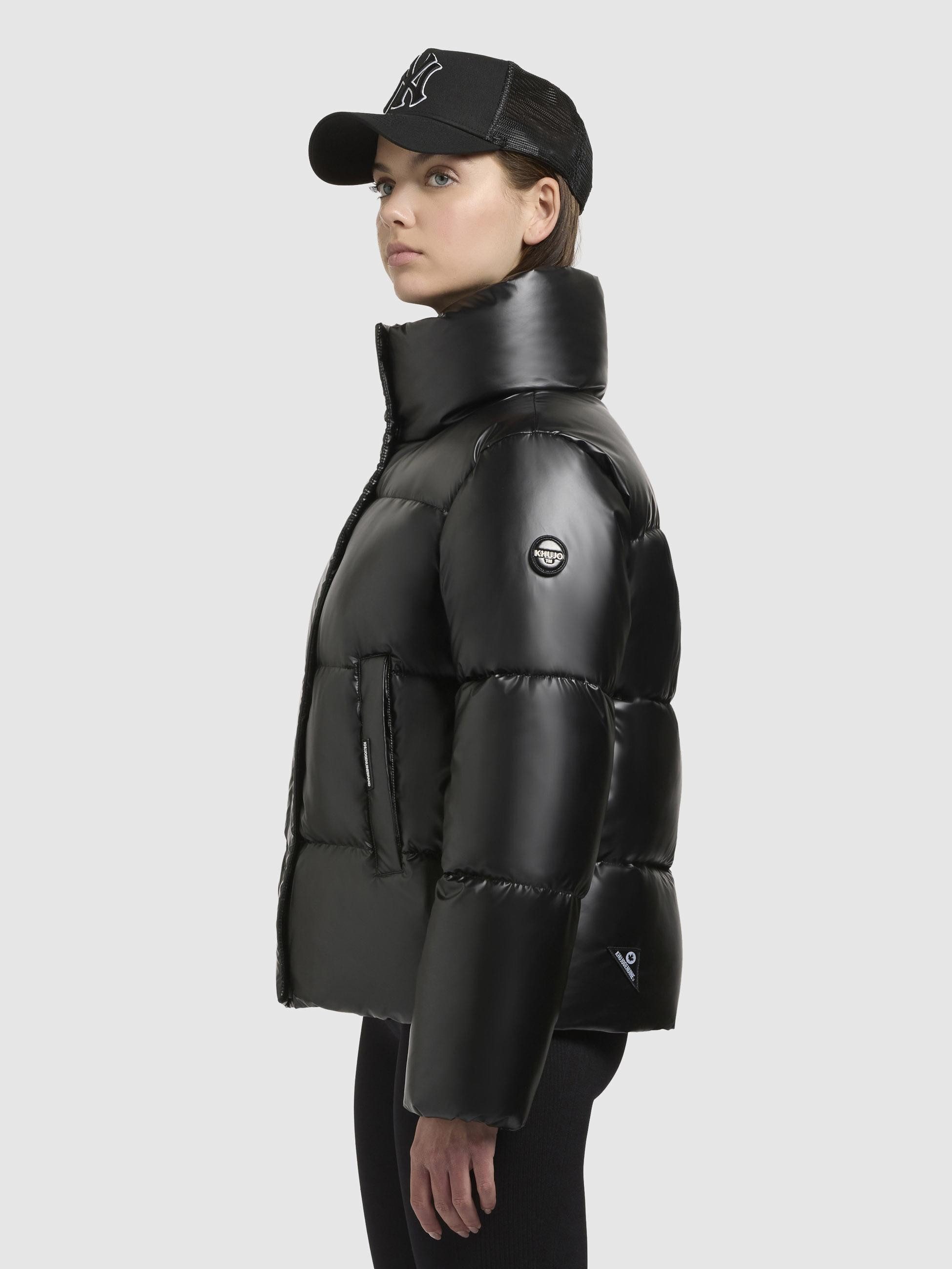 khujo Steppjacke Rinja Shiny-YM Glänzende kurze Winterjacke für Damen