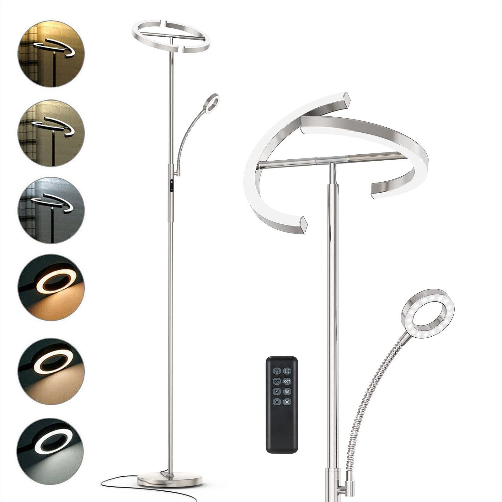 LED Stehlampe LED Stehleuchte Dimmbar Standlampe Leselampe Deckenfluter Wohnzimmer