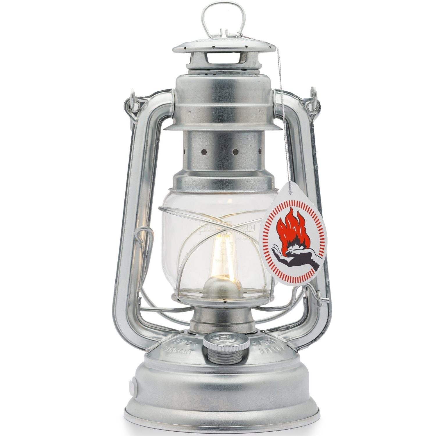 Petromax Laterne Feuerhand Baby (Farbe verzinkt 276 Stahlblech 1-St., Deutschland silber, Hergestellt Neuheit 2023), Special in LED