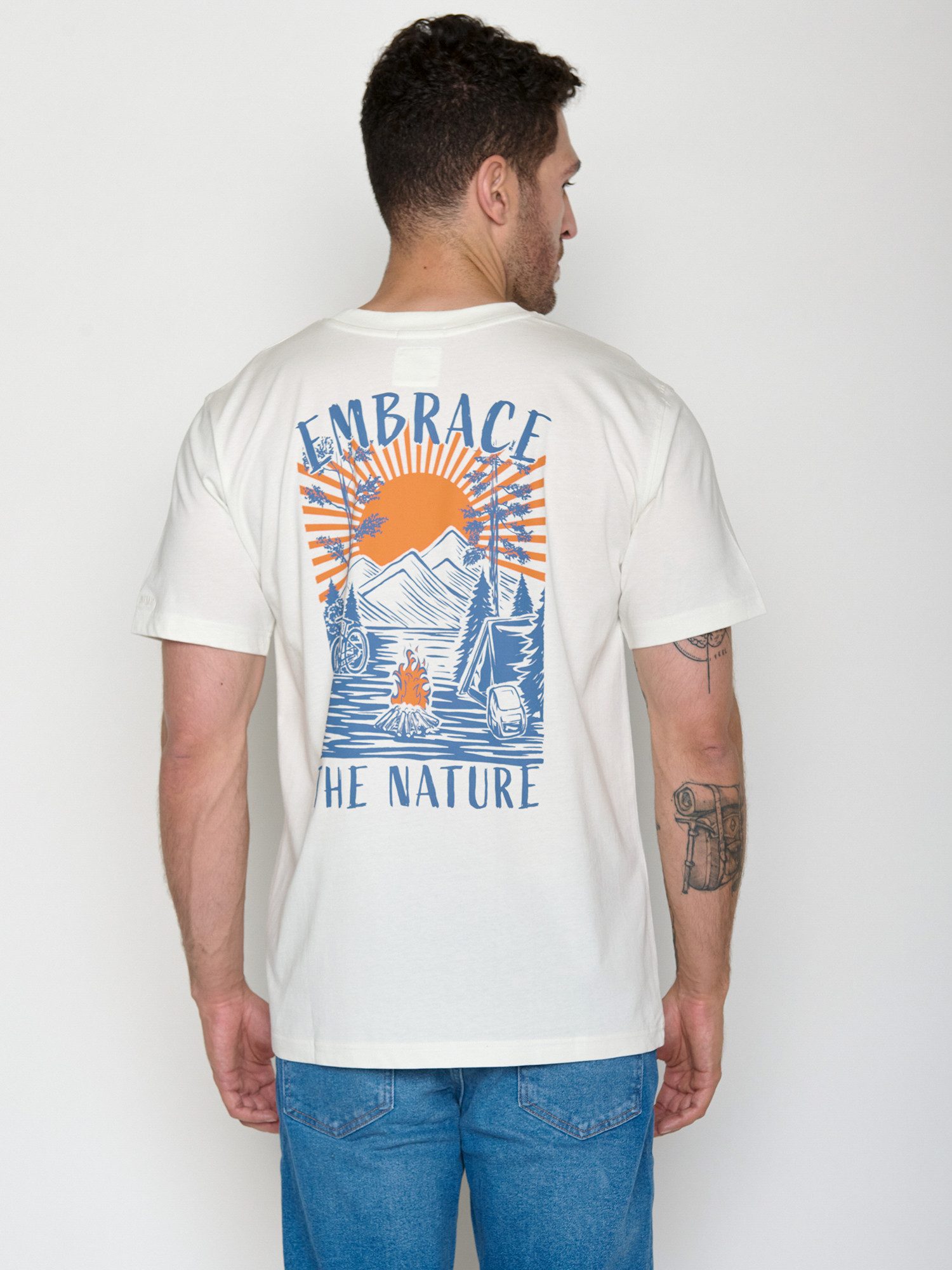 GreenBomb T-Shirt Fusion Embrace Nature (1-tlg., 1) Fusion Fit, weiter und länger geschnitten, Bio-Baumwolle