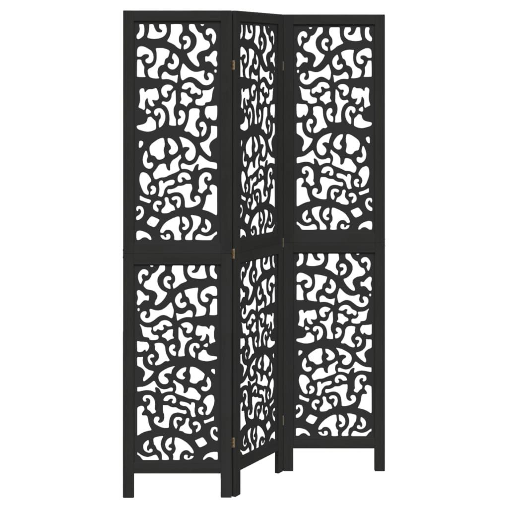 vidaXL Paravent 40 x 180 cm 3-tlg Raumteiler Paravent Trennwand Spanische Wand Schwarz