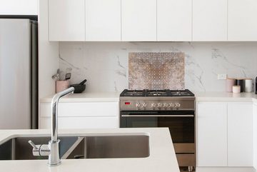 MuchoWow Küchenrückwand Marmor - Rost - Vintage - Braun - Marmoroptik, (1-tlg), 60x40 cm, Herdblende aus Wandschutz, Temperaturbeständig küchen
