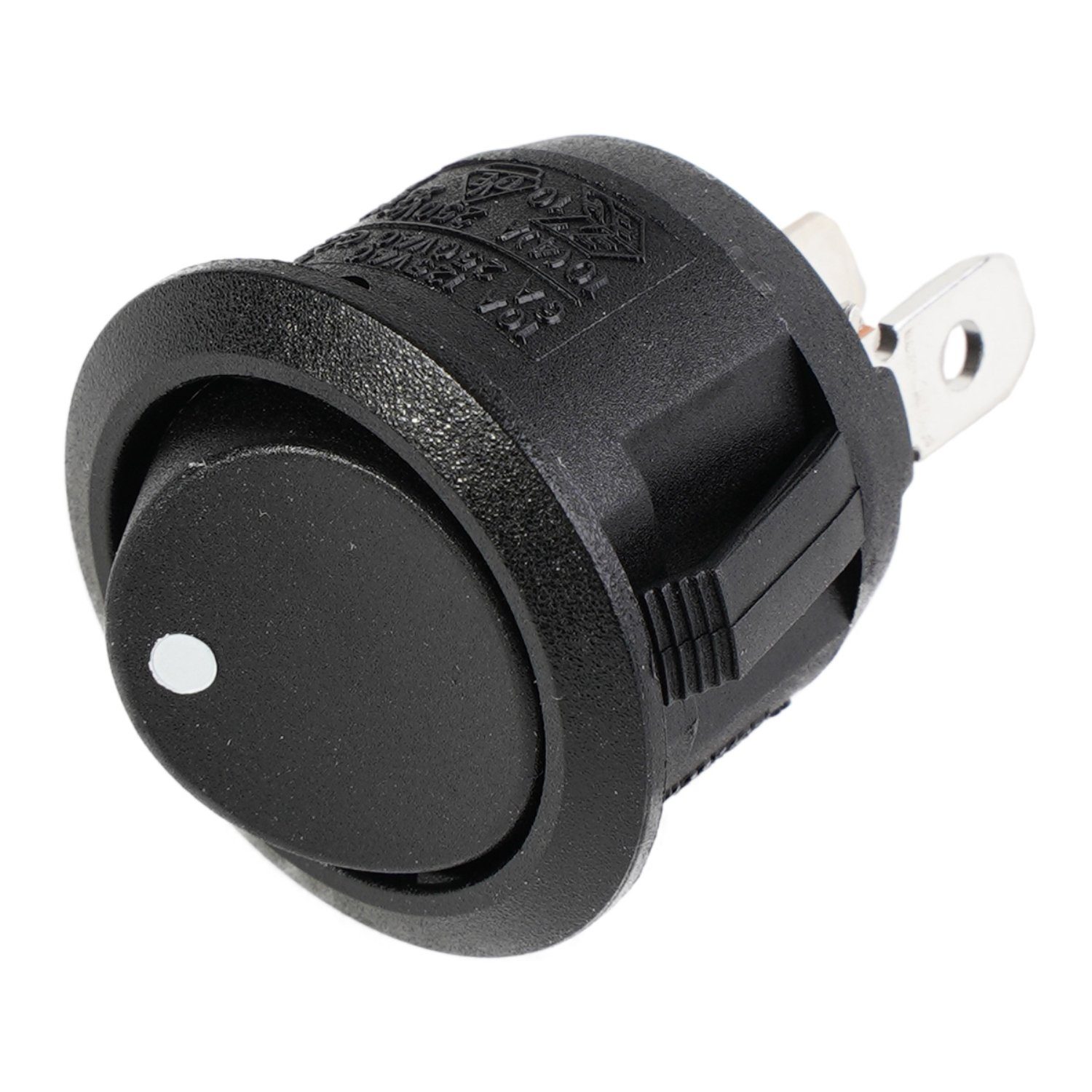 AIV Wipp-Schalter rund 230V-250V 6A Schwarz Audio- & Video-Kabel, Boardnetz, Rohkabel, KFZ Kippschalter, Rund, 2 PIN DC 12V AC bis 250V 6A, Einbaumaß 19mm