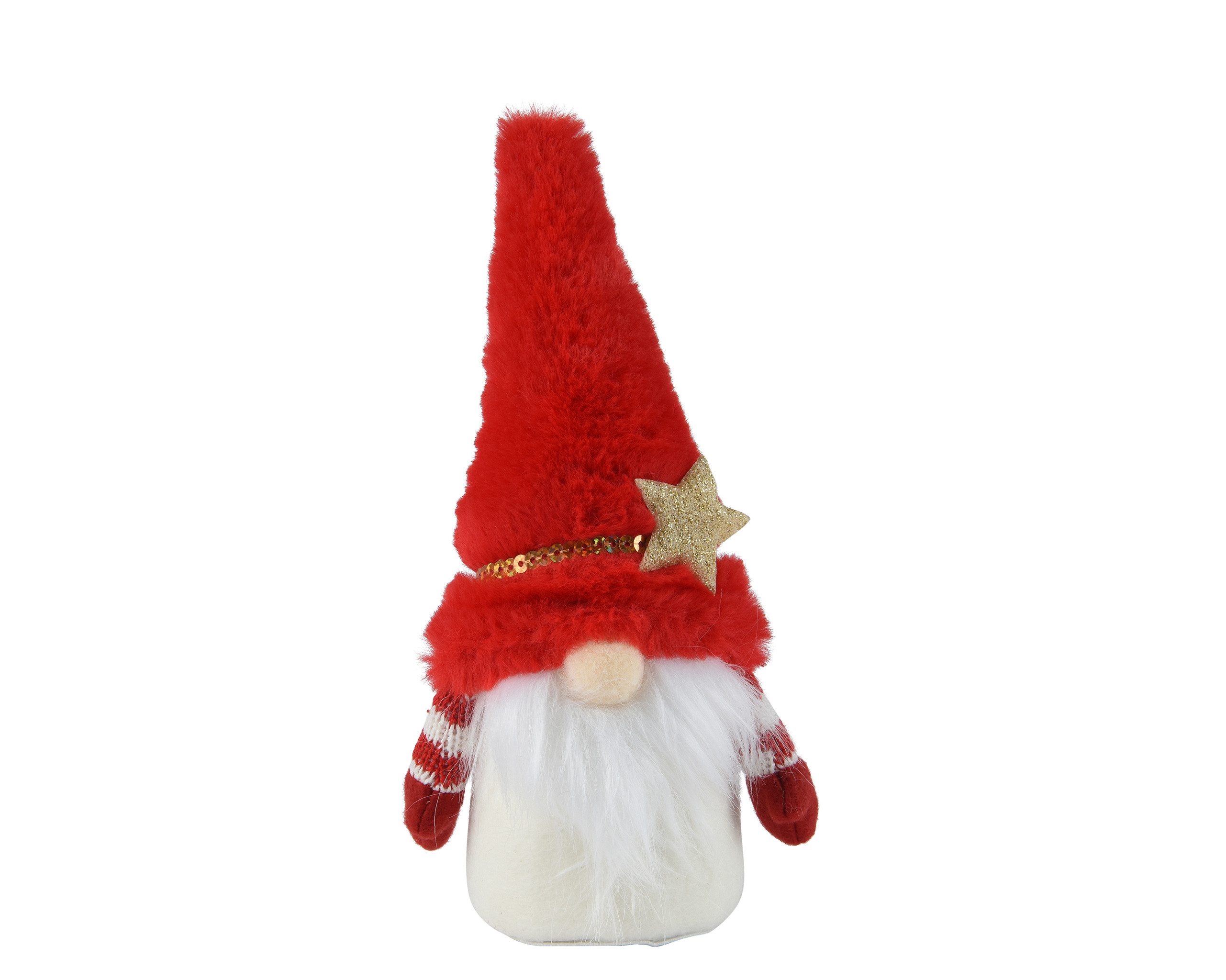 Kaemingk Dekofigur, Dekofigur Wichtel 21cm Plüsch Rot / Weiß