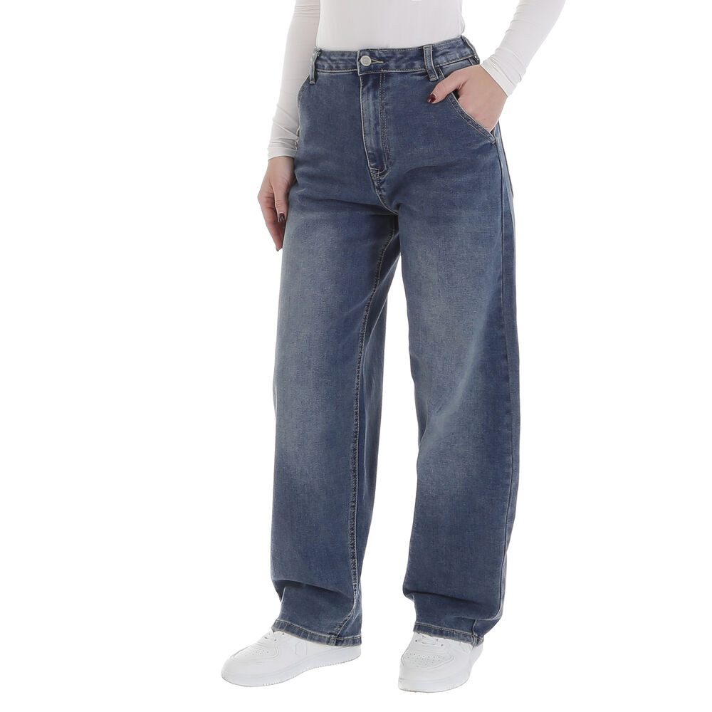 Ital-Design Stretch-Jeans Damen Freizeit (88836897) Used-Look Stretch High Waist Jeans in Blau
