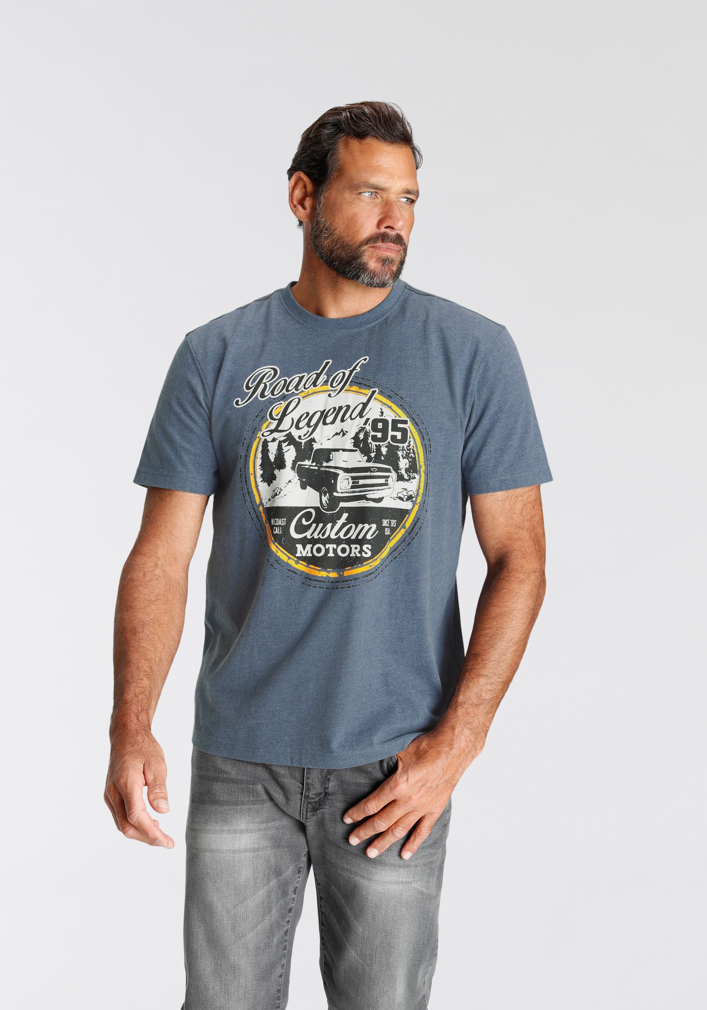 Man's World T-Shirt Kurzarm, meliert, Rundhalsausschnitt, aus Single Jersey – Bild 5 von 5