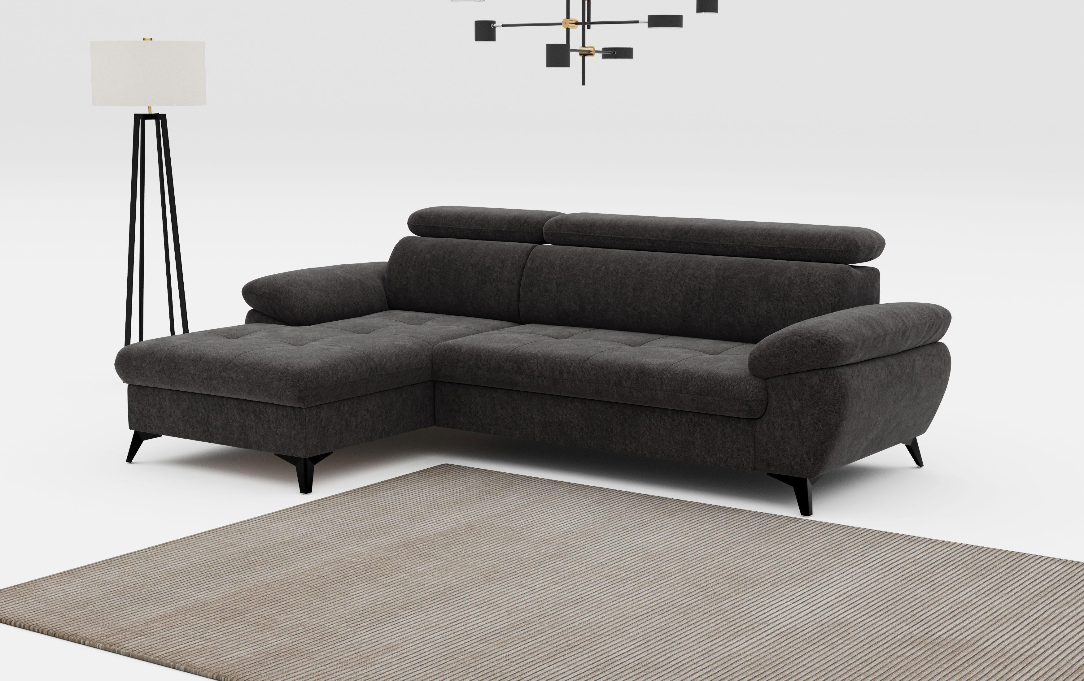 COTTA Ecksofa Hudson L-Form, mit Kopfteilverstellung, günstig online kaufen