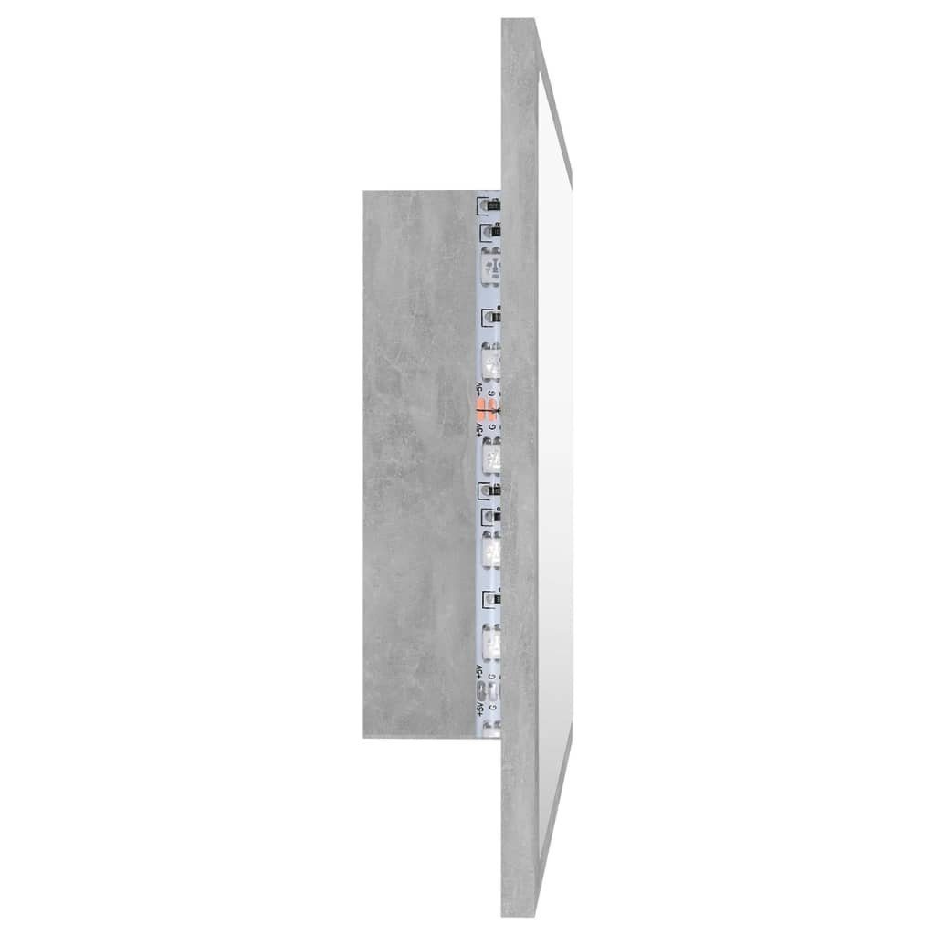 Betongrau Badezimmerspiegelschrank LED-Badspiegel cm (1-St) vidaXL 60x8,5x37 Acryl