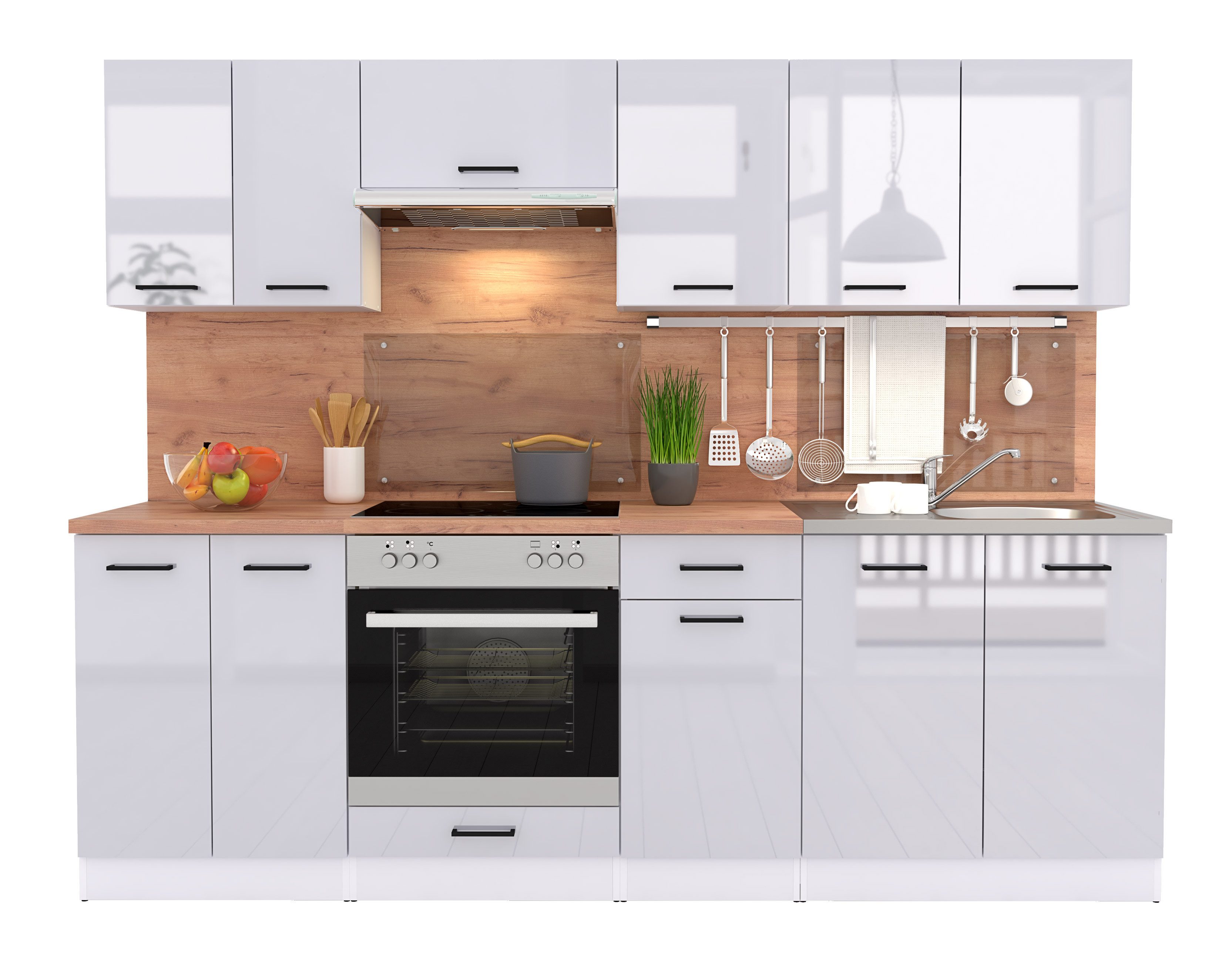 FIWODO.de - Dein Möbelwerk im Internet Küche FIWODO Küchenzeile mit Elektrogeräten, (Set)