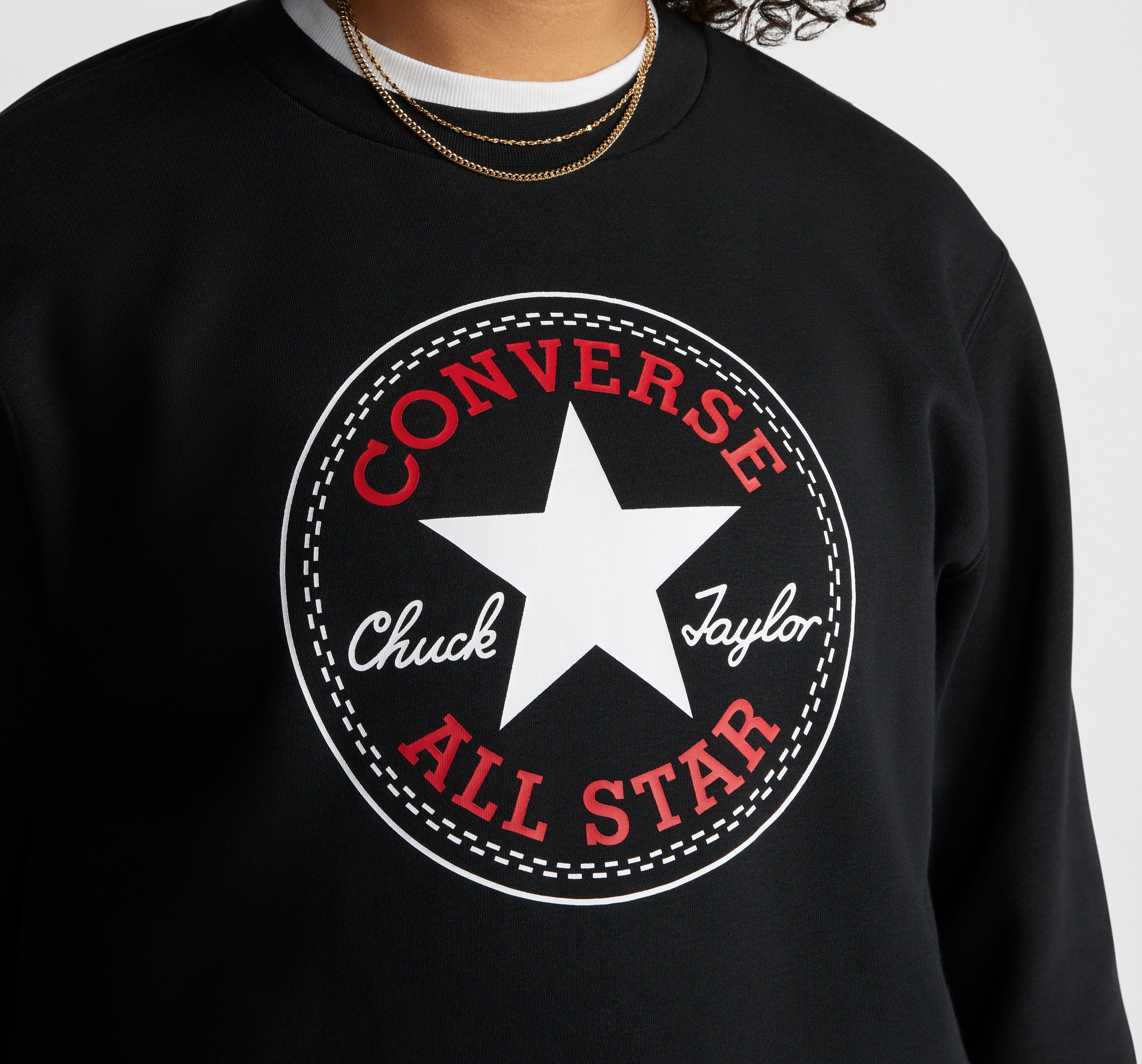 STAR PATCH Sweatshirt BACK Converse ALL BRUSHED black1 UNISEX