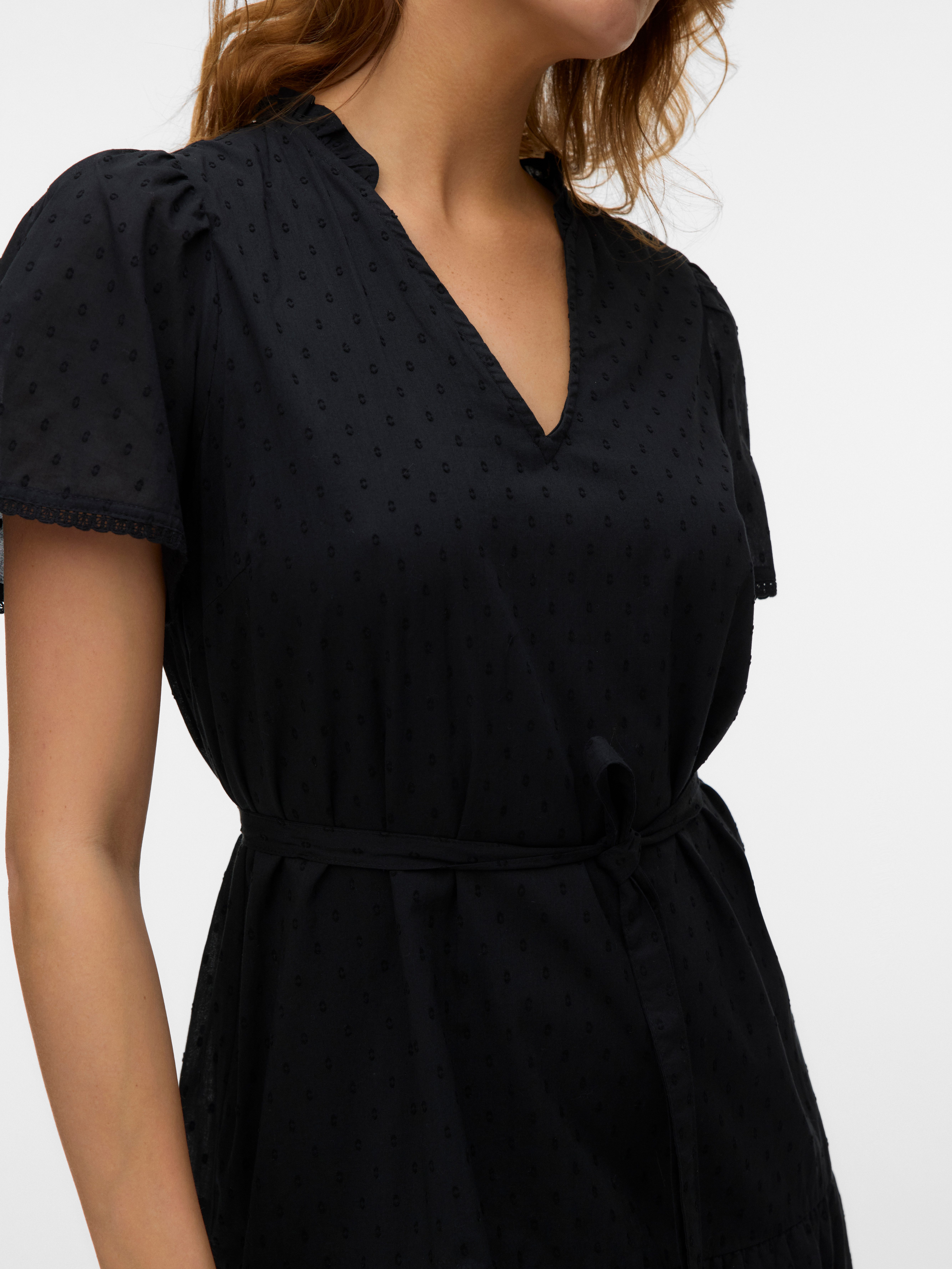 Vero Moda Minikleid VMTRINE SS SHORT LACE DRESS WVN NOOS Baumwolle