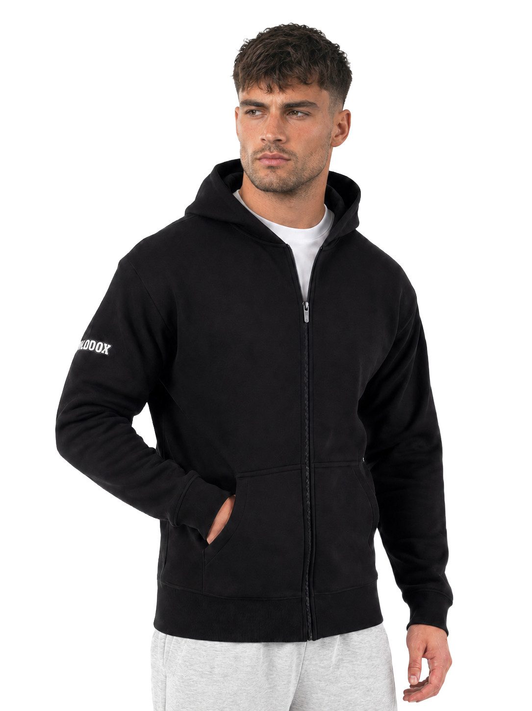 Smilodox Outdoorjacke Taron Herren, Regular Fit, Sweatjacke, Zip Hoodie, Baumwolle Reißverschluss, Kapuze, Rippbündchen,Taschen