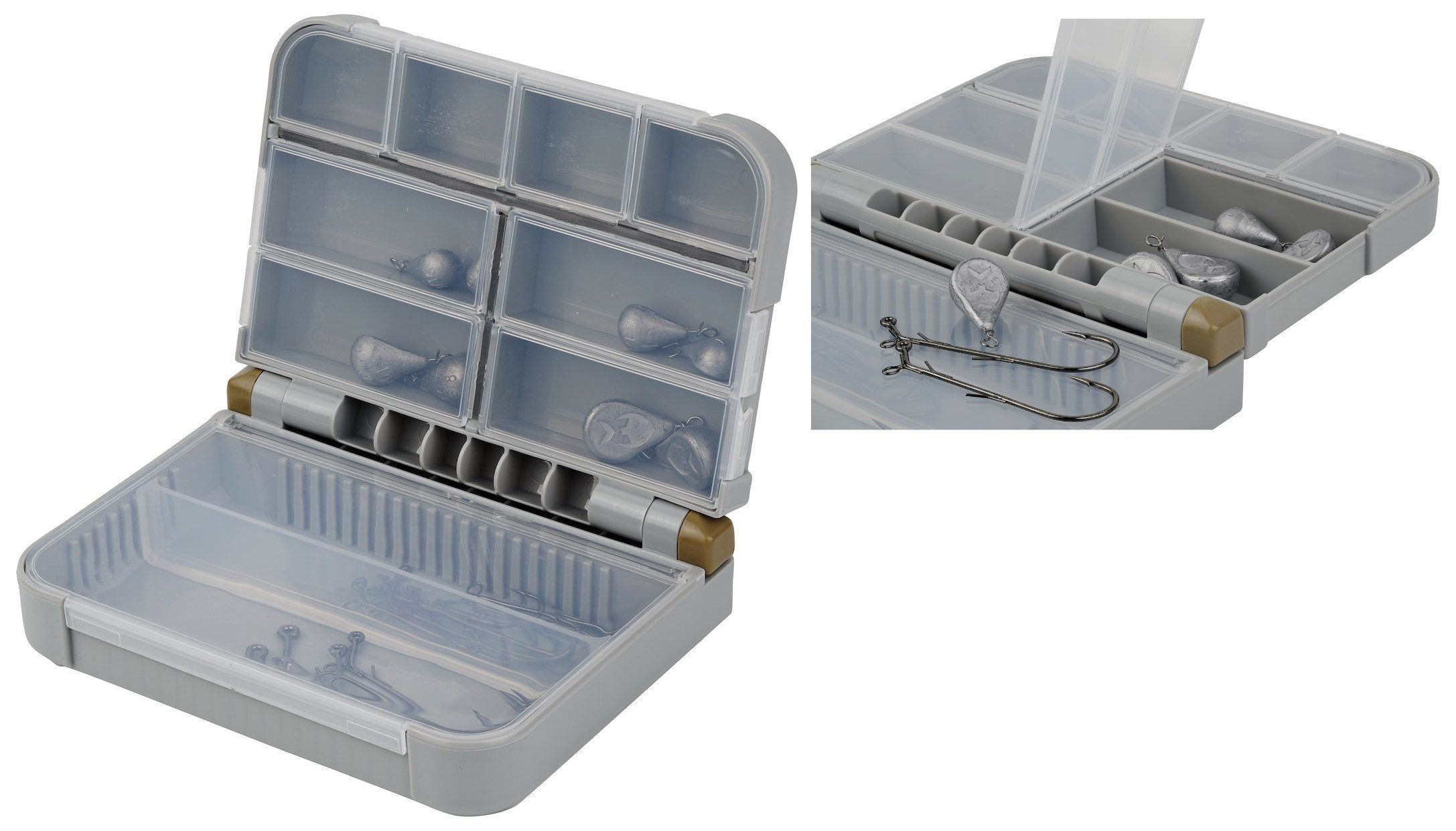 Westin Fishing Vorfachtasche Switch Rig Box Kit - 24 Teile Set - Haken und Gewichte - Angeln (24-tlg), Switch-Rig-Haken verpackt in einer Westin-Tackle-Box