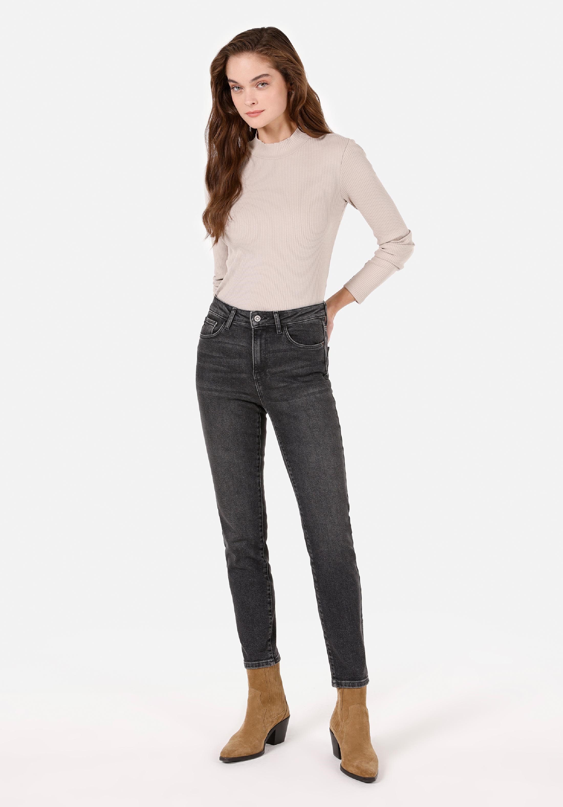 Colins Shorts Colins Slim Fit Mid Waist Skinny Leg Damen Blaue Jeans