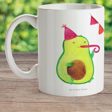 Mr. & Mrs. Panda Kinderbecher Avocado Party Zeit - Weiß - Geschenk, Bruchfeste Tasse, Glücklich, Ki, Kunststoff, Förderung der Selbstständigkeit