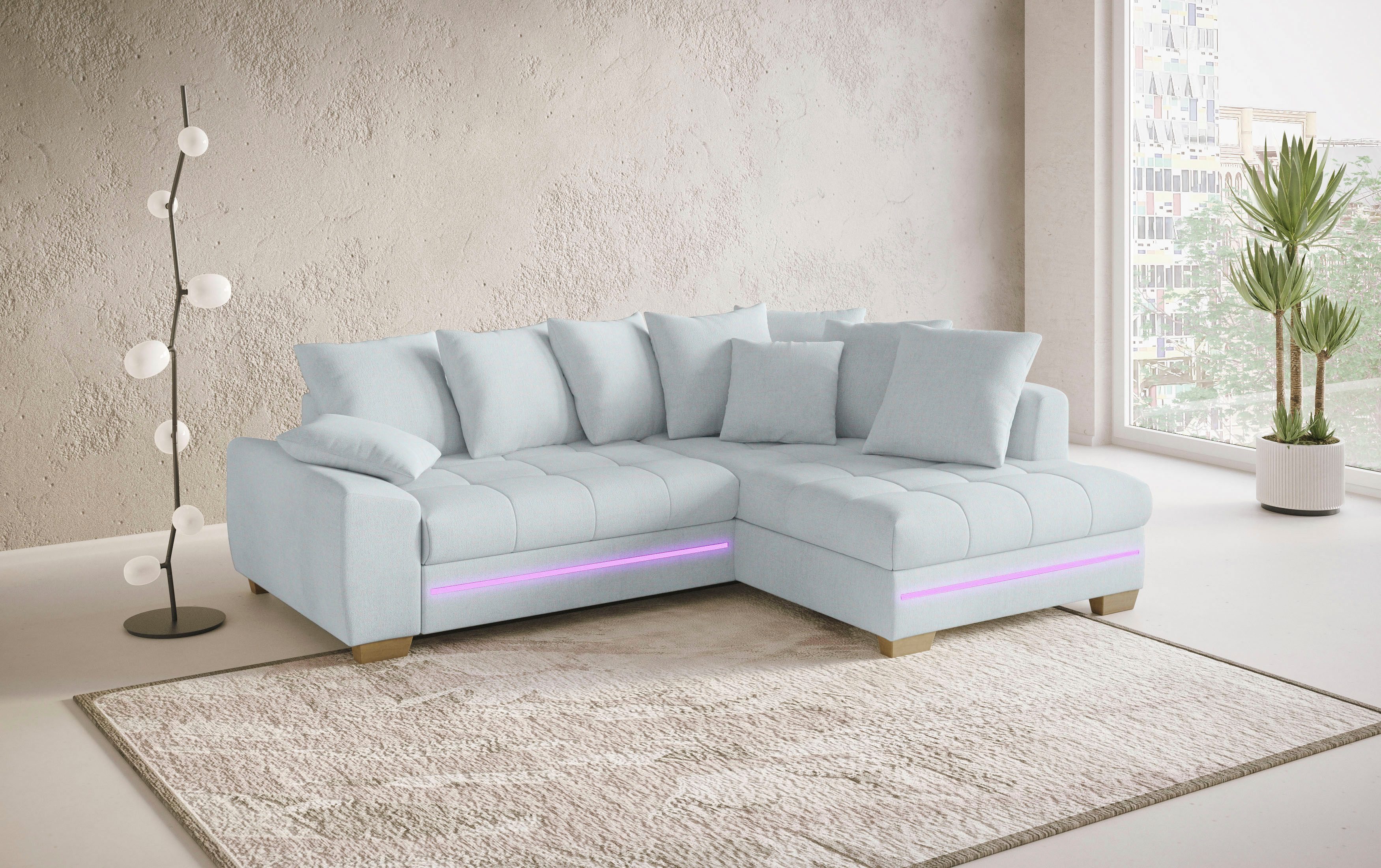 Mr. Couch Ecksofa "Nikita II, L-Form" mit RGB-LED Beleuchtung, wahlweise mi günstig online kaufen
