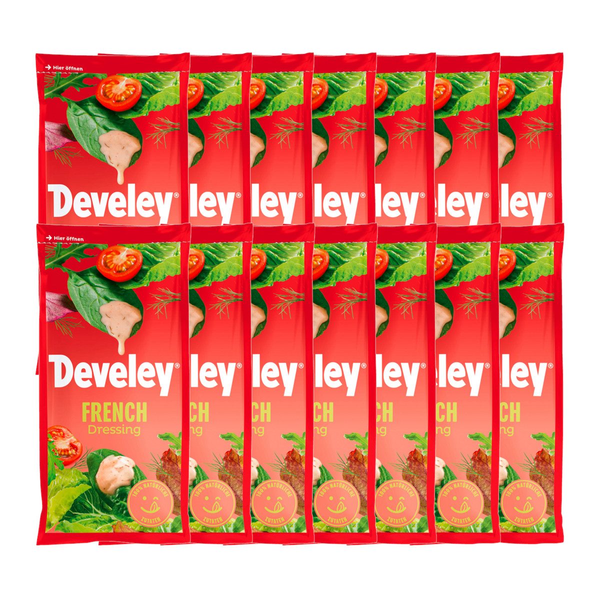 Develey Saucen, Develey French Salatdressing mild würzigen dezente Süße 75ml 14er Pack