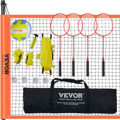 VEVOR Badmintonnetz 91,44 x 970 cm Tragbarer Beachvolleyball-Netz, Orange Faltbare