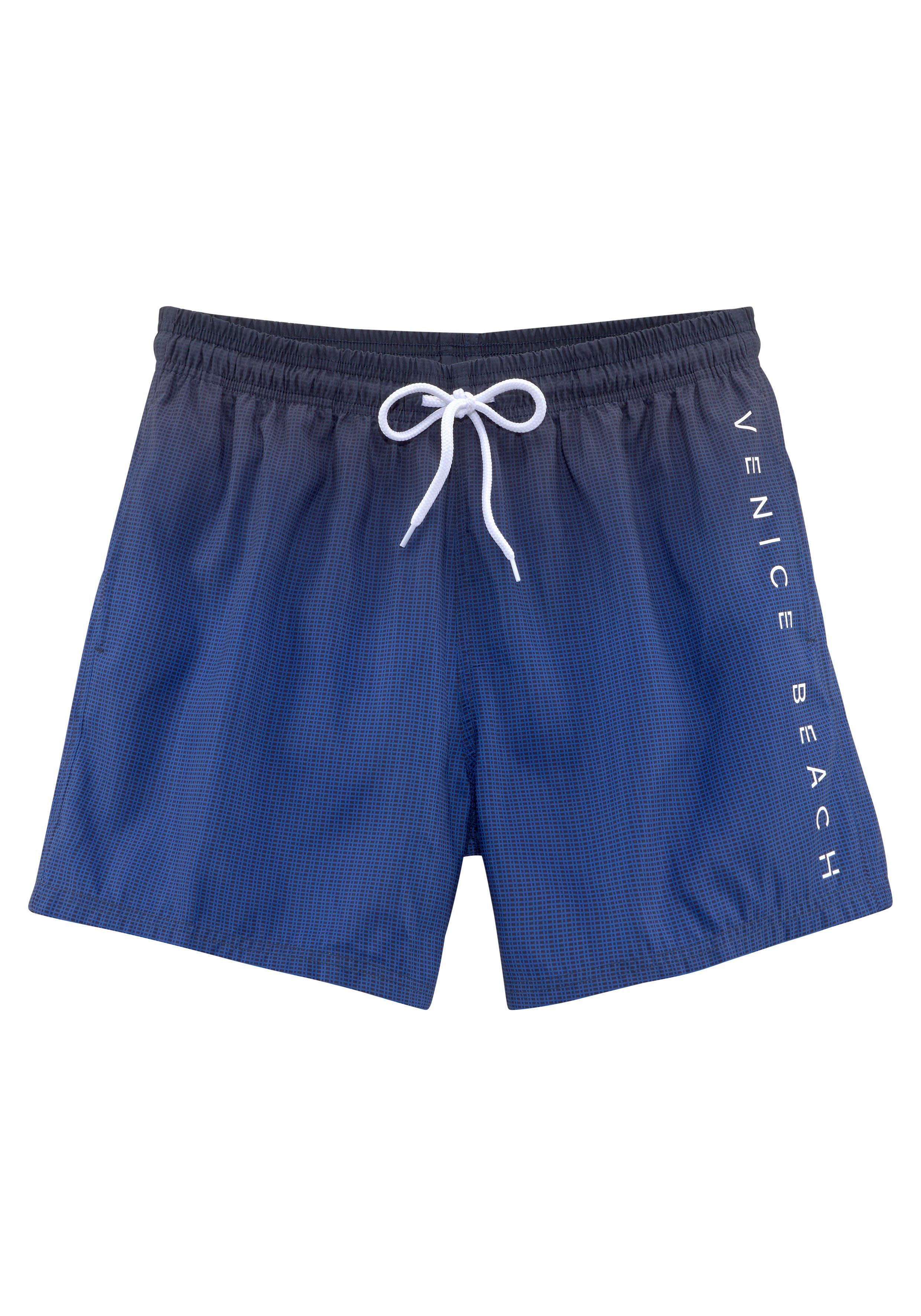 Beach Farbverlauf Badeshorts Venice marine-blau mit