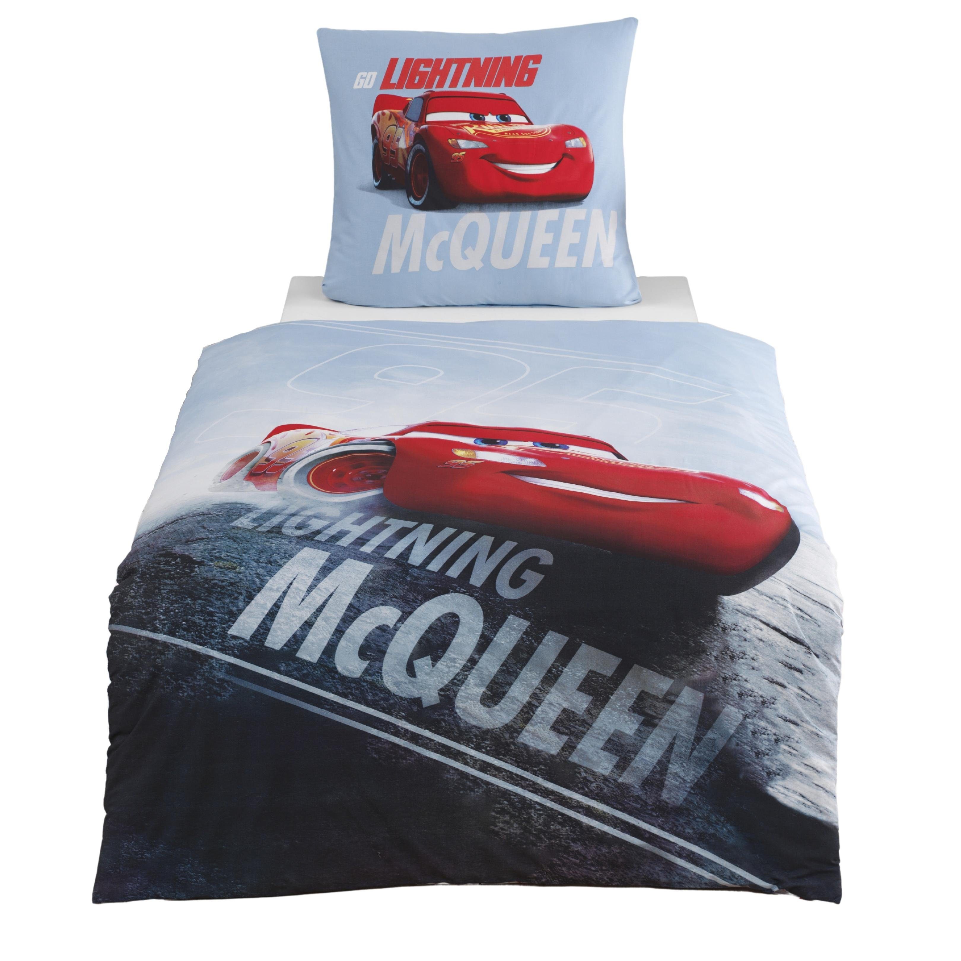 MTOnlinehandel Bettwäsche Cars 135x200 + 80x80 cm, 100 % Baumwolle, Flanell günstig online kaufen