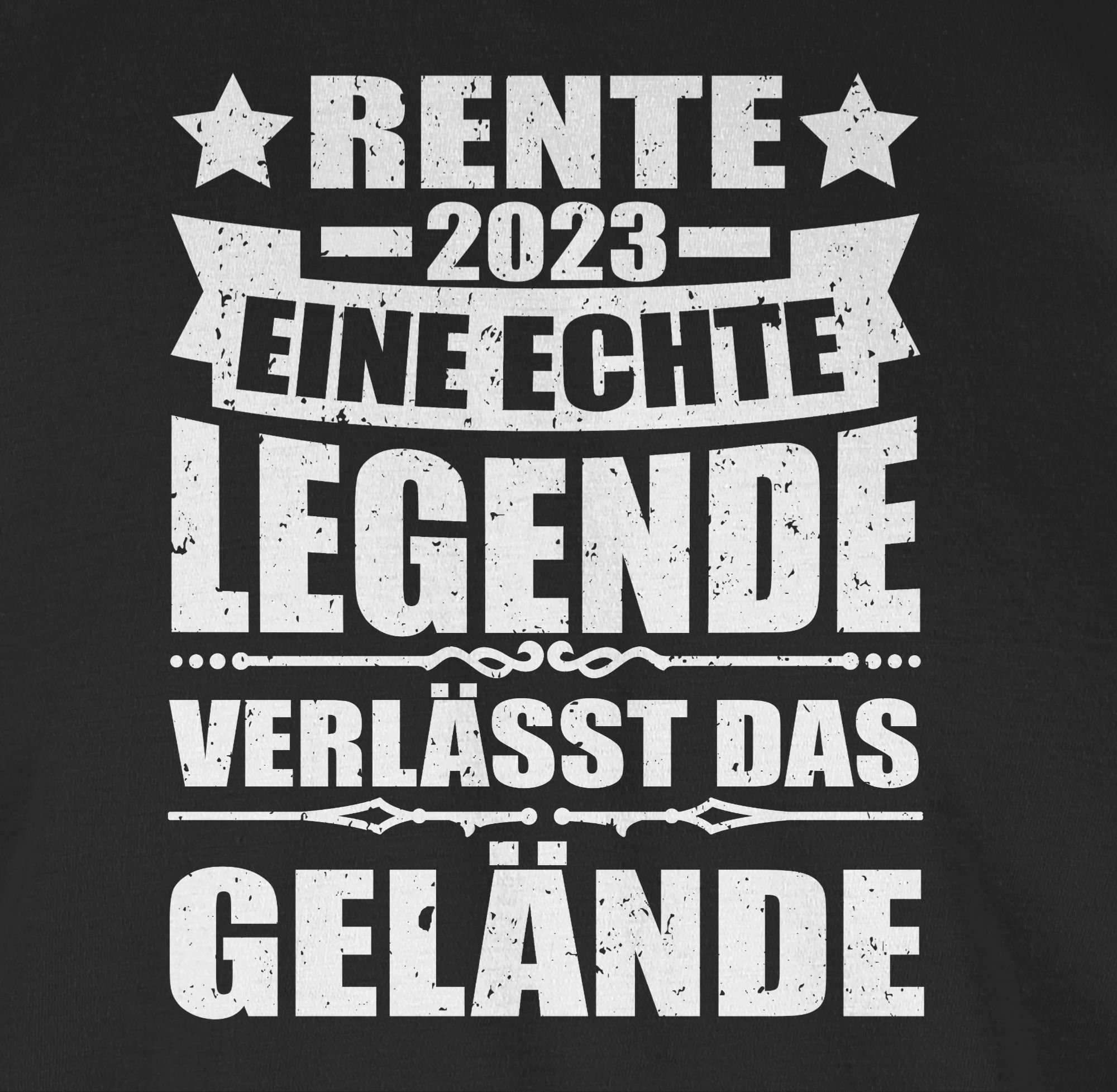 Shirtracer T-Shirt Geschenk verlässt Schwarz Legende 01 das Gelände eine Rentner Rente echte 2023
