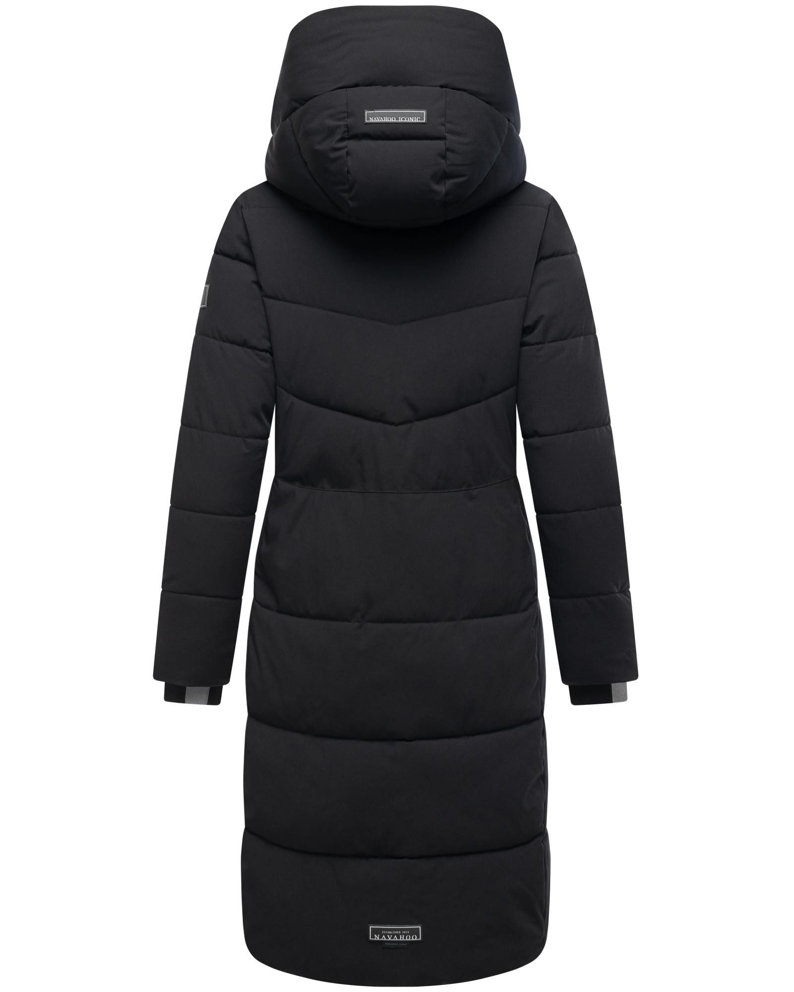 Navahoo Steppmantel Schokokuss XIV Warmer Damen gesteppter Wintermantel mit Kapuze