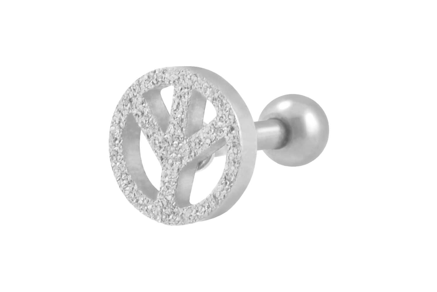 Piercing-Set Chirurgenstahl Ohrpiercing PEACE + DIAMANTOPTIK