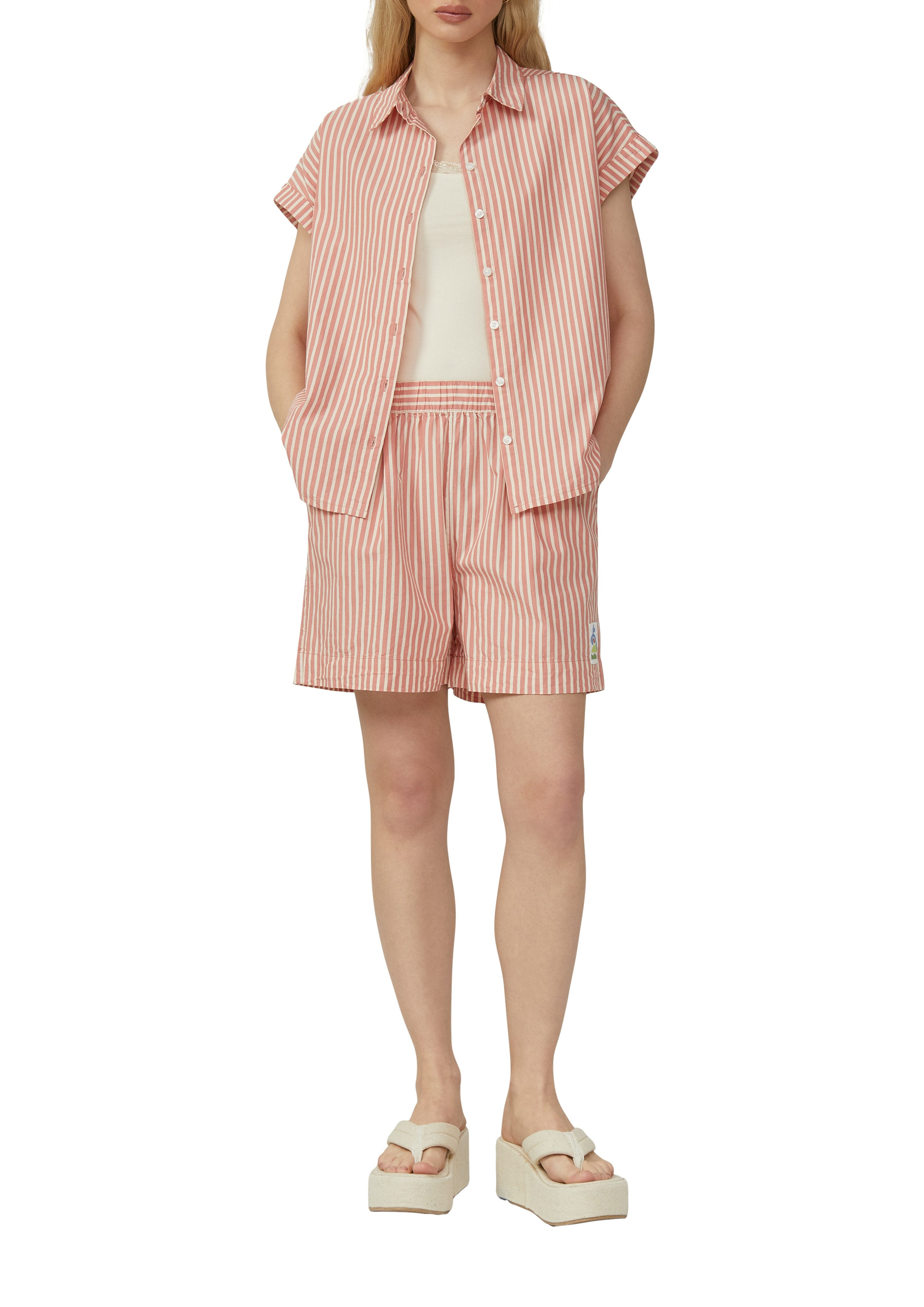 QS Kurzarmbluse in Streifen-Optik günstig online kaufen