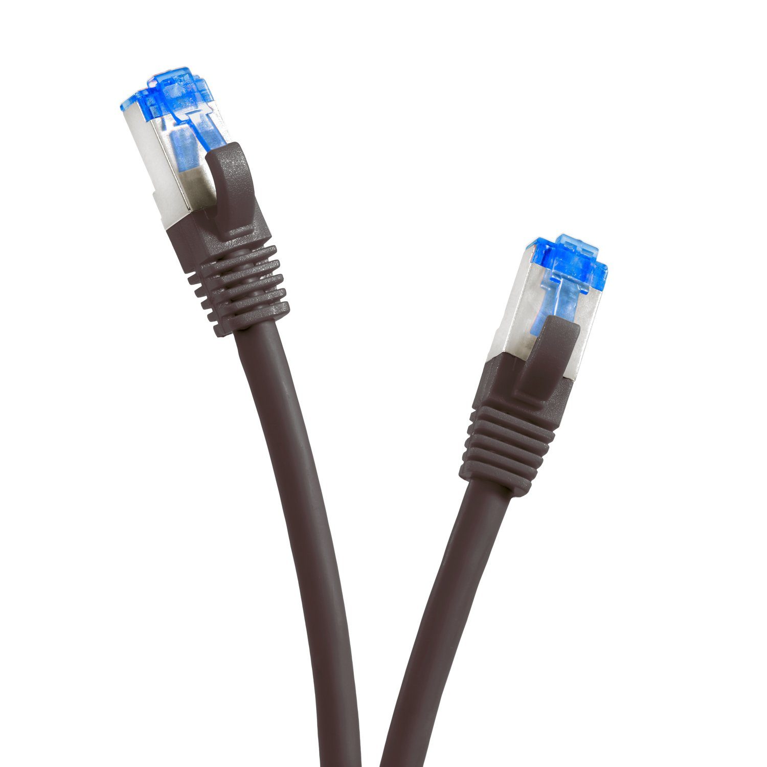 TPFNet Patchkabel CAT 6a Netzwerkkabel CAT.6a - Gigabit Ethernet LAN-Kabel, RJ45, RJ-45 (Ethernet) (25 cm), mit Rastnasenschutz - 10 Gbit/s - S/FTP PIMF mehrfache Schirmung