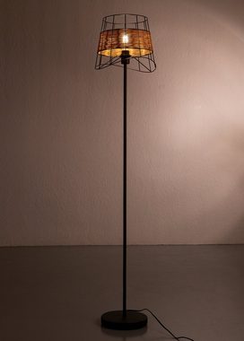 Nino Leuchten Stehlampe ESRA, ohne Leuchtmittel, Schirm mit Rattan